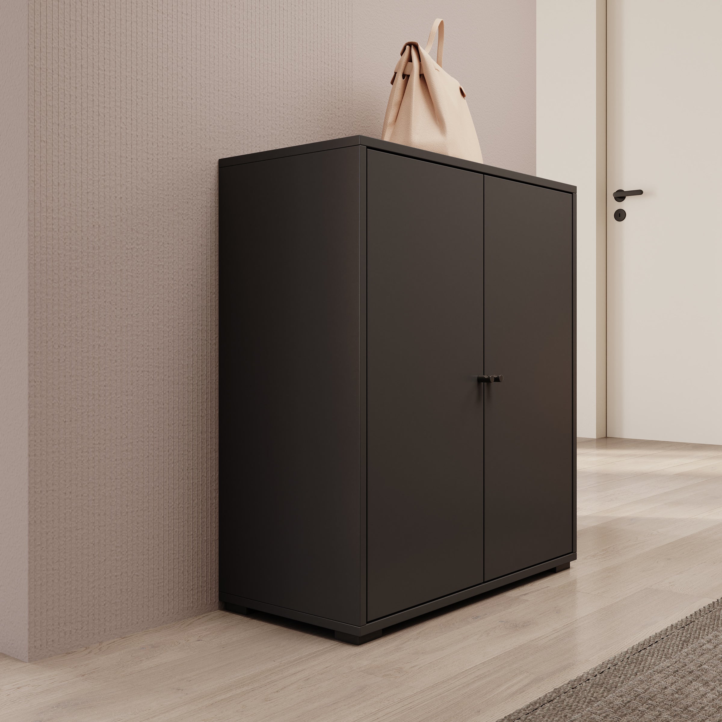 Deacon - Schoenenkast - Zwart - 70x33x78 cm
