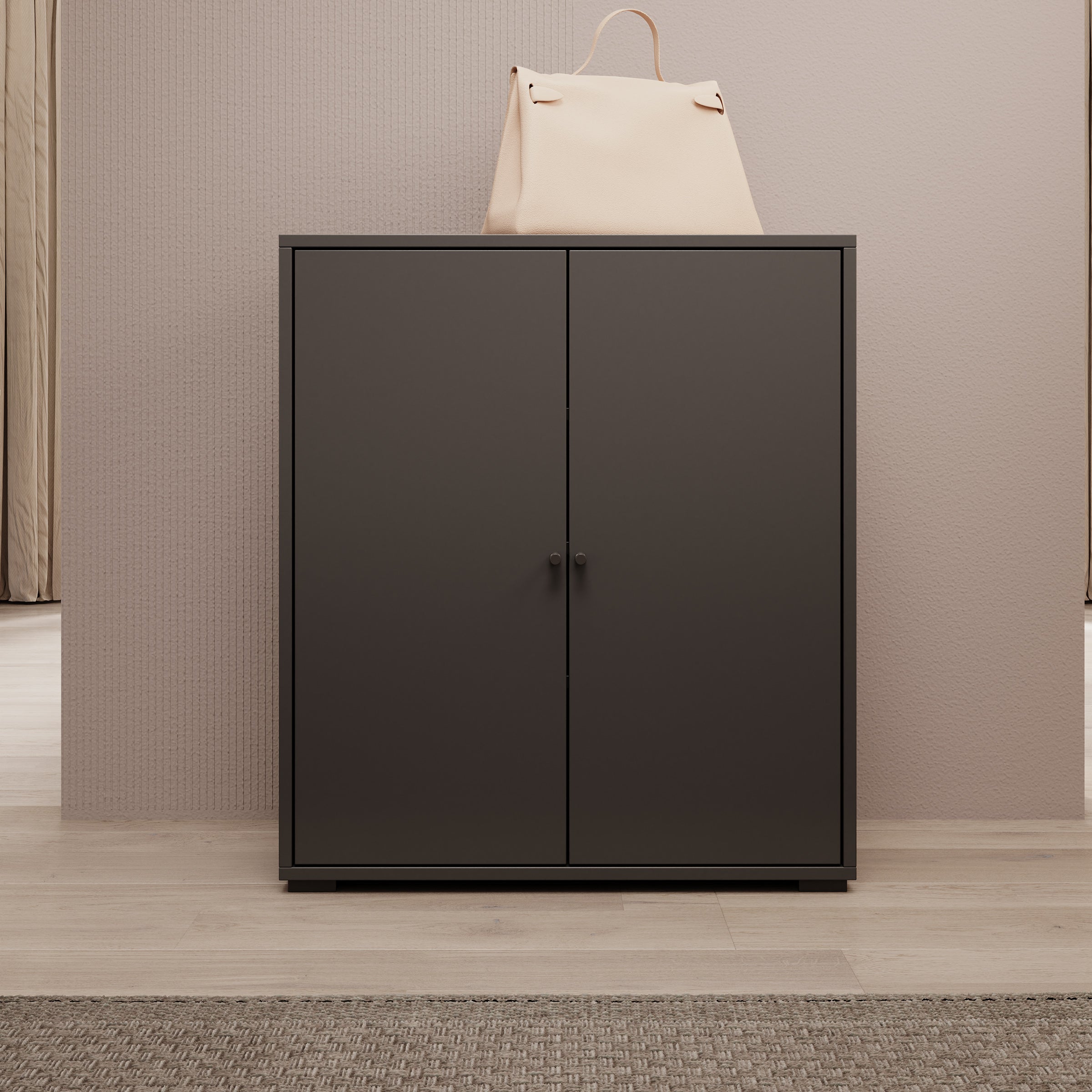 Deacon - Schoenenkast - Zwart - 70x33x78 cm