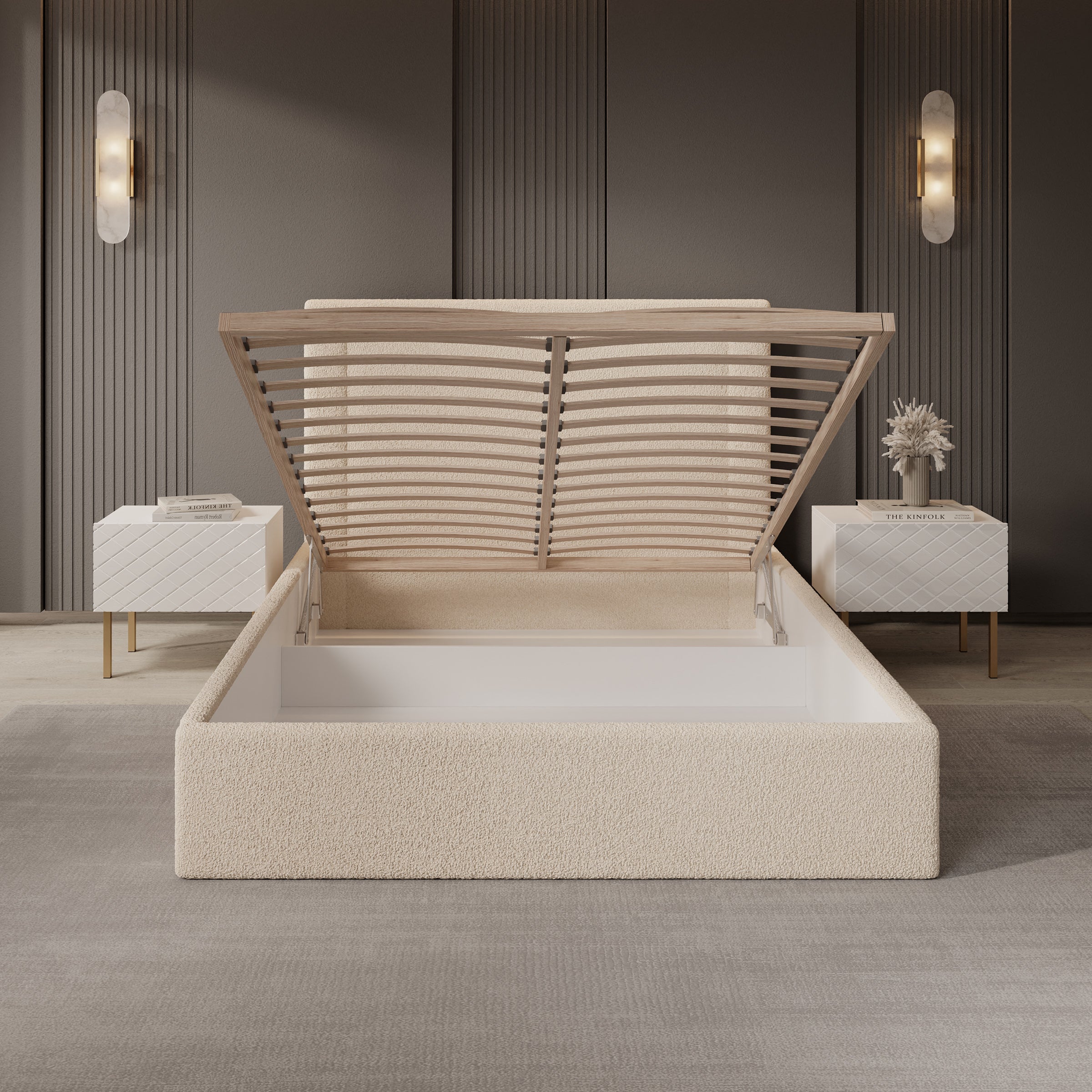 Dejada - Tweepersoonsbed - Beige teddystof - 140x200 cm