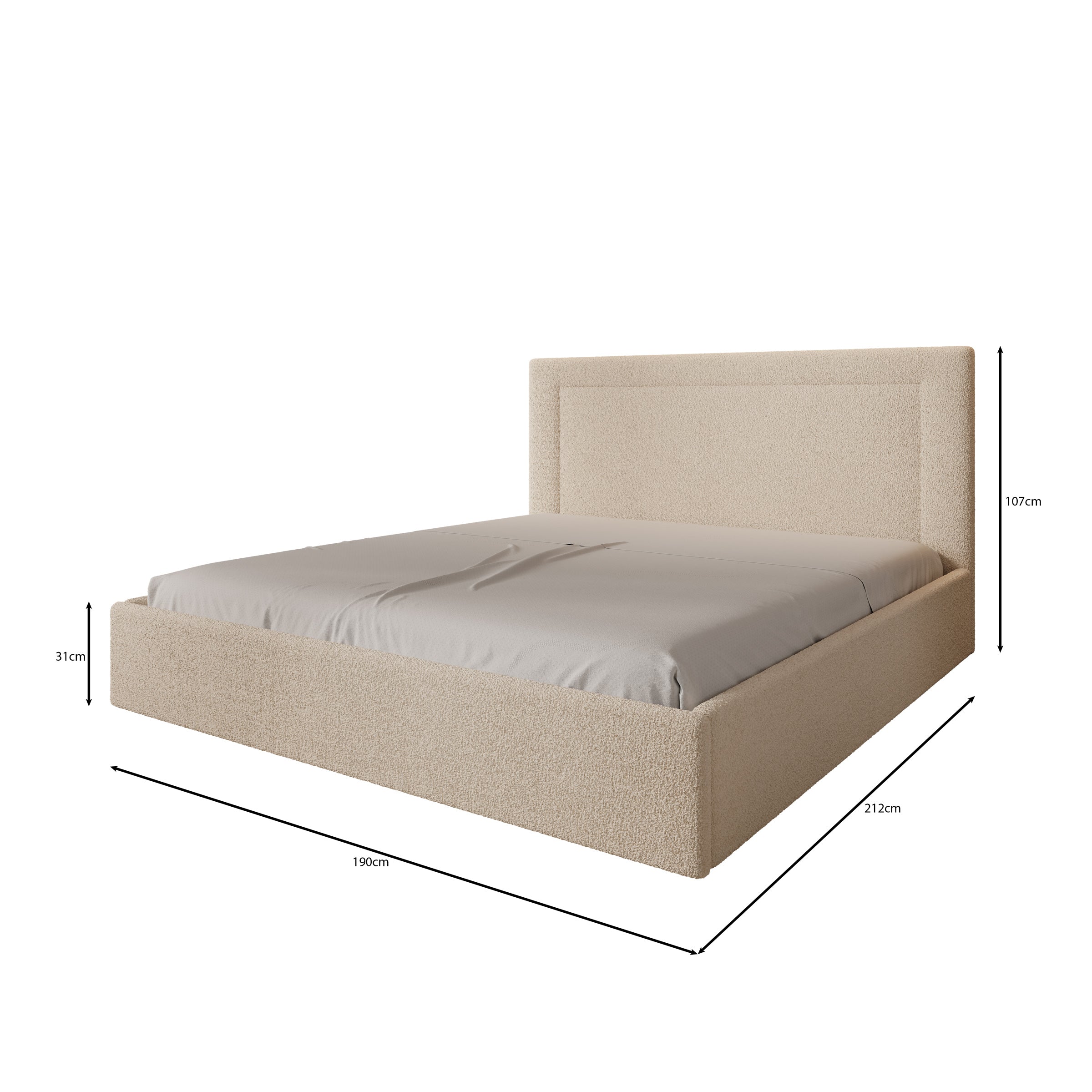 Dejada - Tweepersoonsbed - Beige teddystof - 180x200 cm