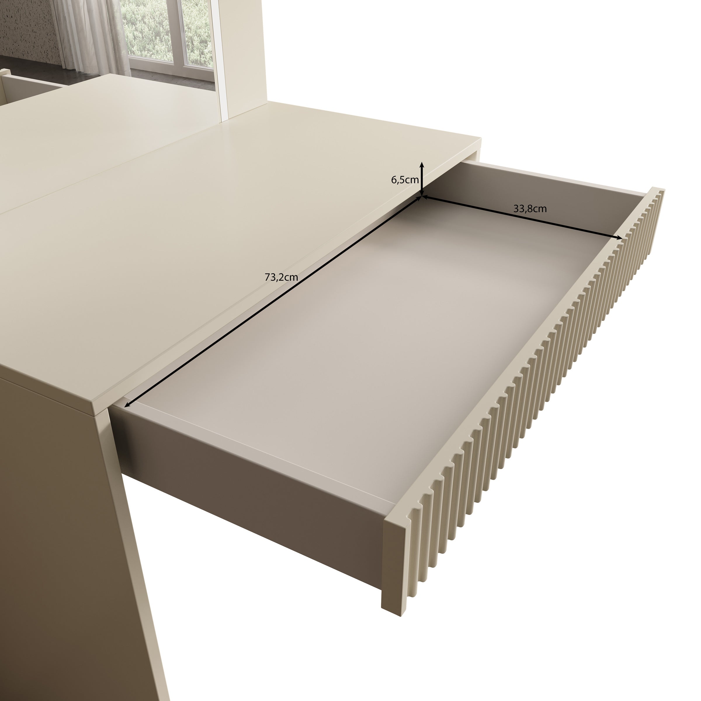 Delaware - Kaptafel - Beige - 80x40 cm