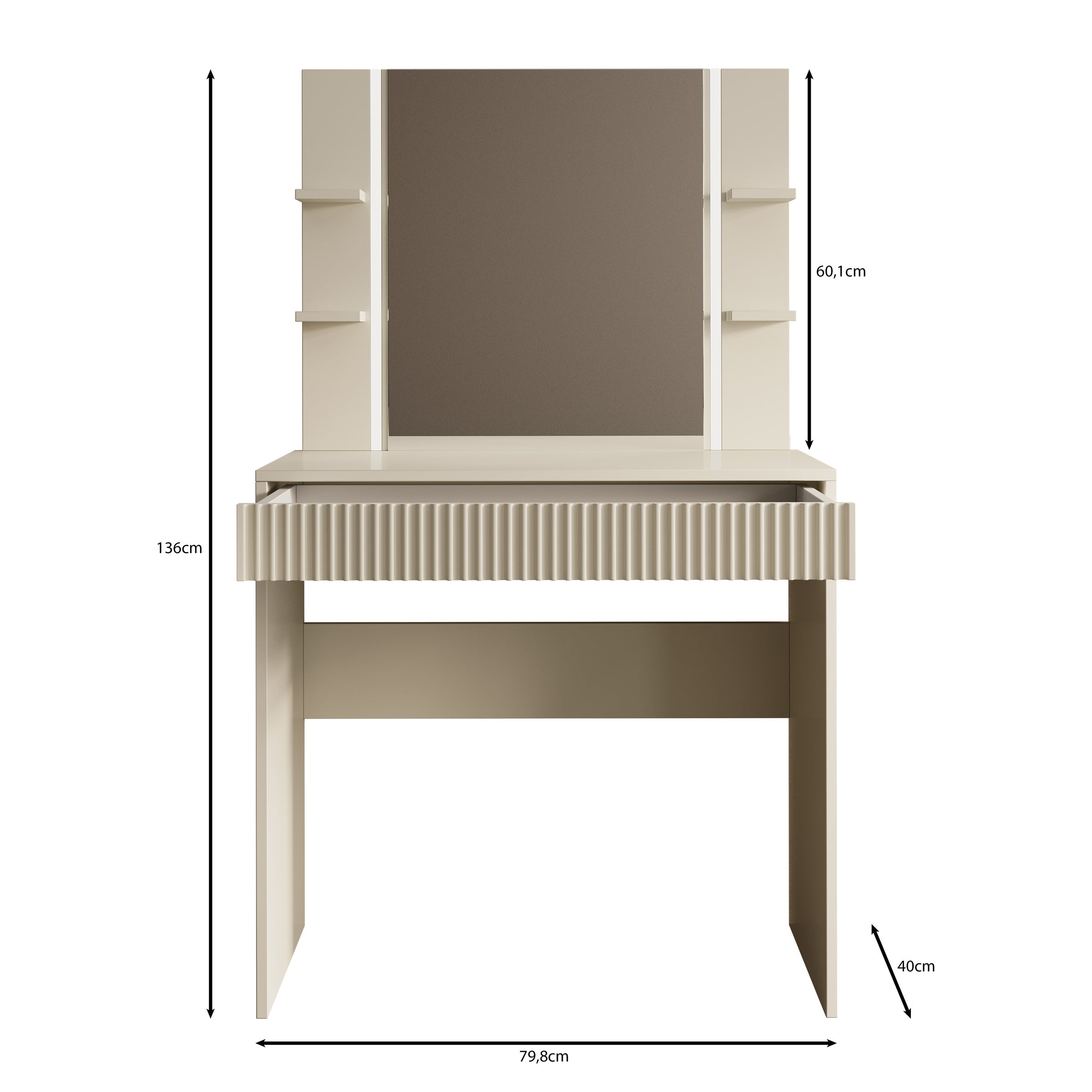 Delaware - Kaptafel - Beige - 80x40 cm
