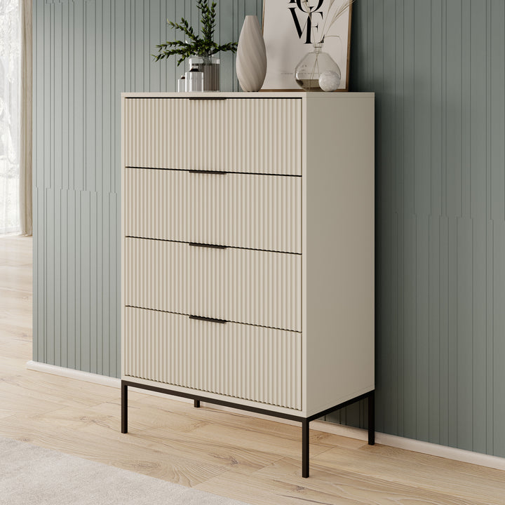 Delaware - Ladekast 4 lades - Beige - 76x116x40 cm