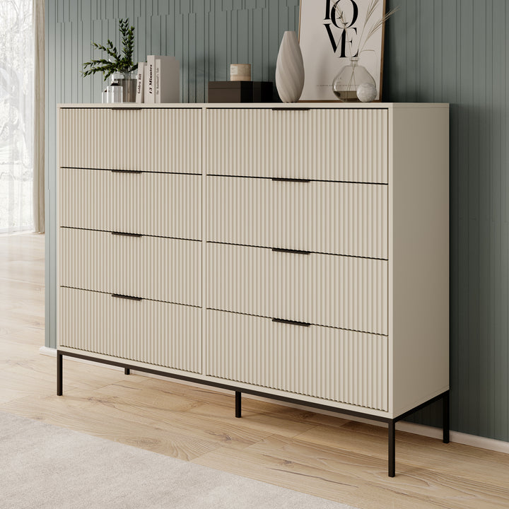 Delaware - Ladekast 8 lades - Beige - 150x92x40 cm