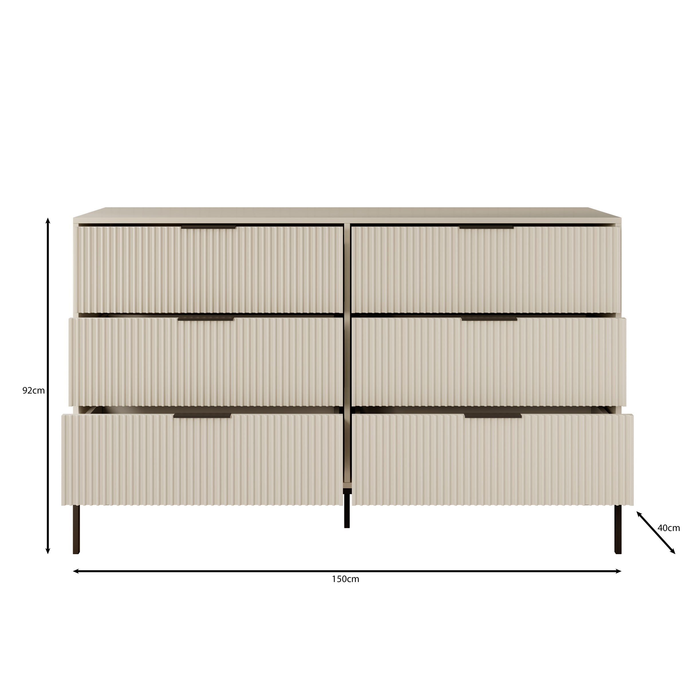 Delaware - Ladekast met 6 lades - Beige - 150x115x40 cm