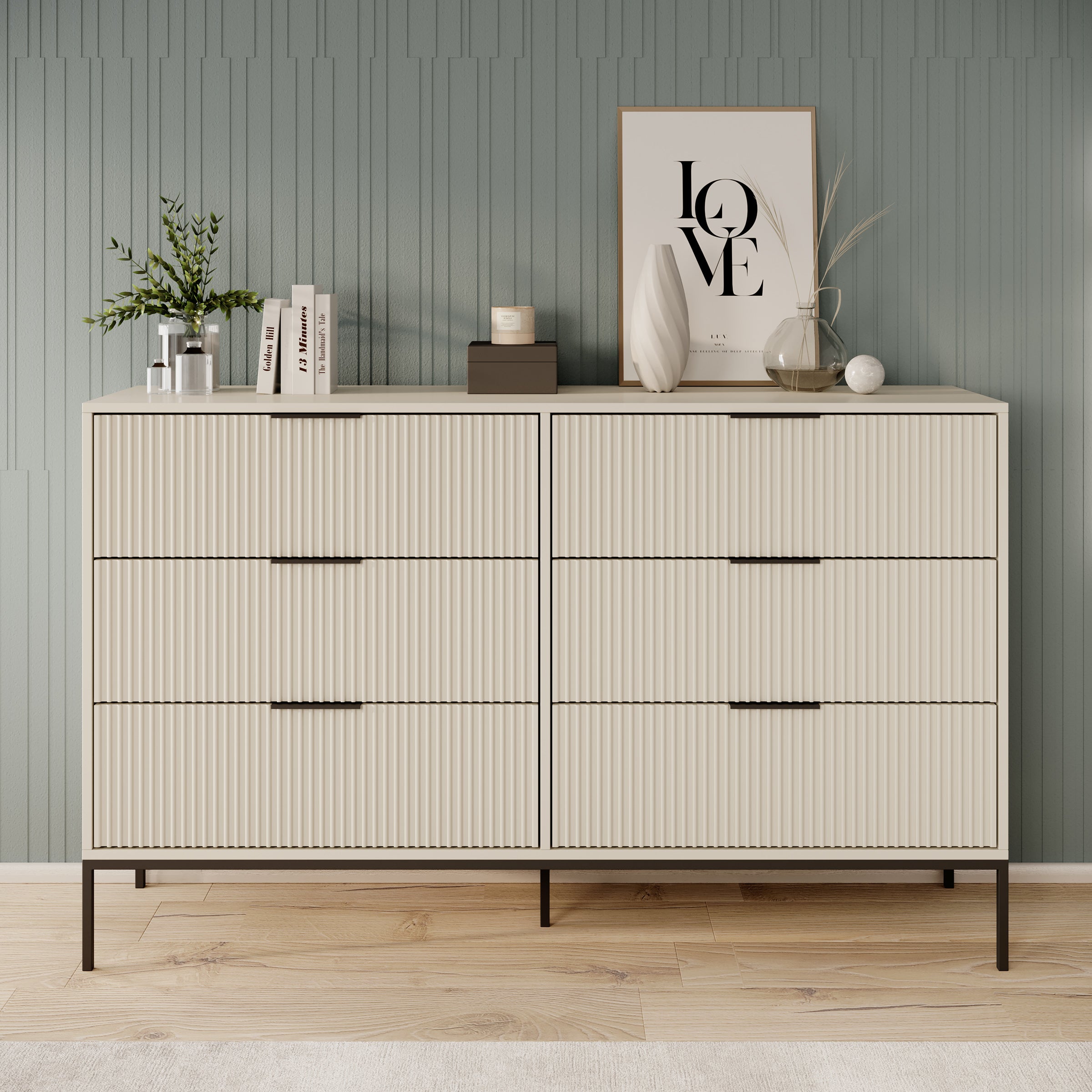 Delaware - Ladekast met 6 lades - Beige - 150x115x40 cm