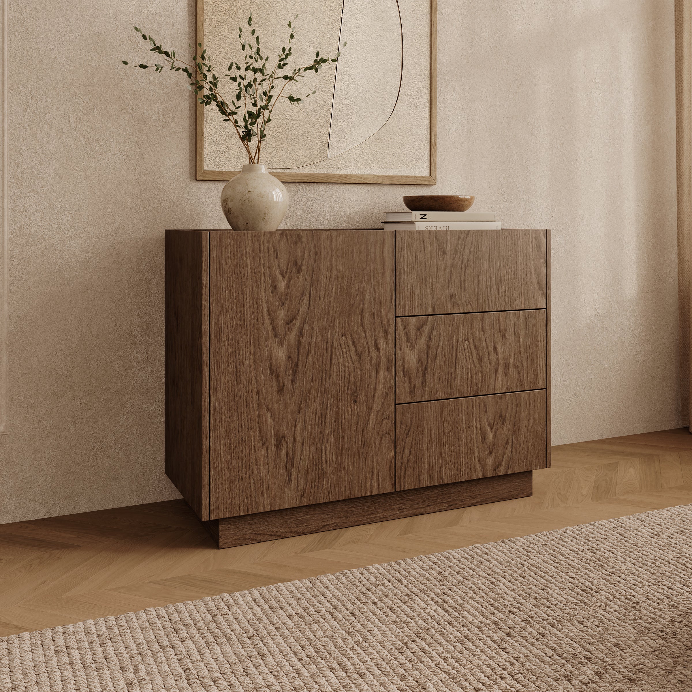 Delven - Dressoir - Walnootpatroon - 100x40x75 cm