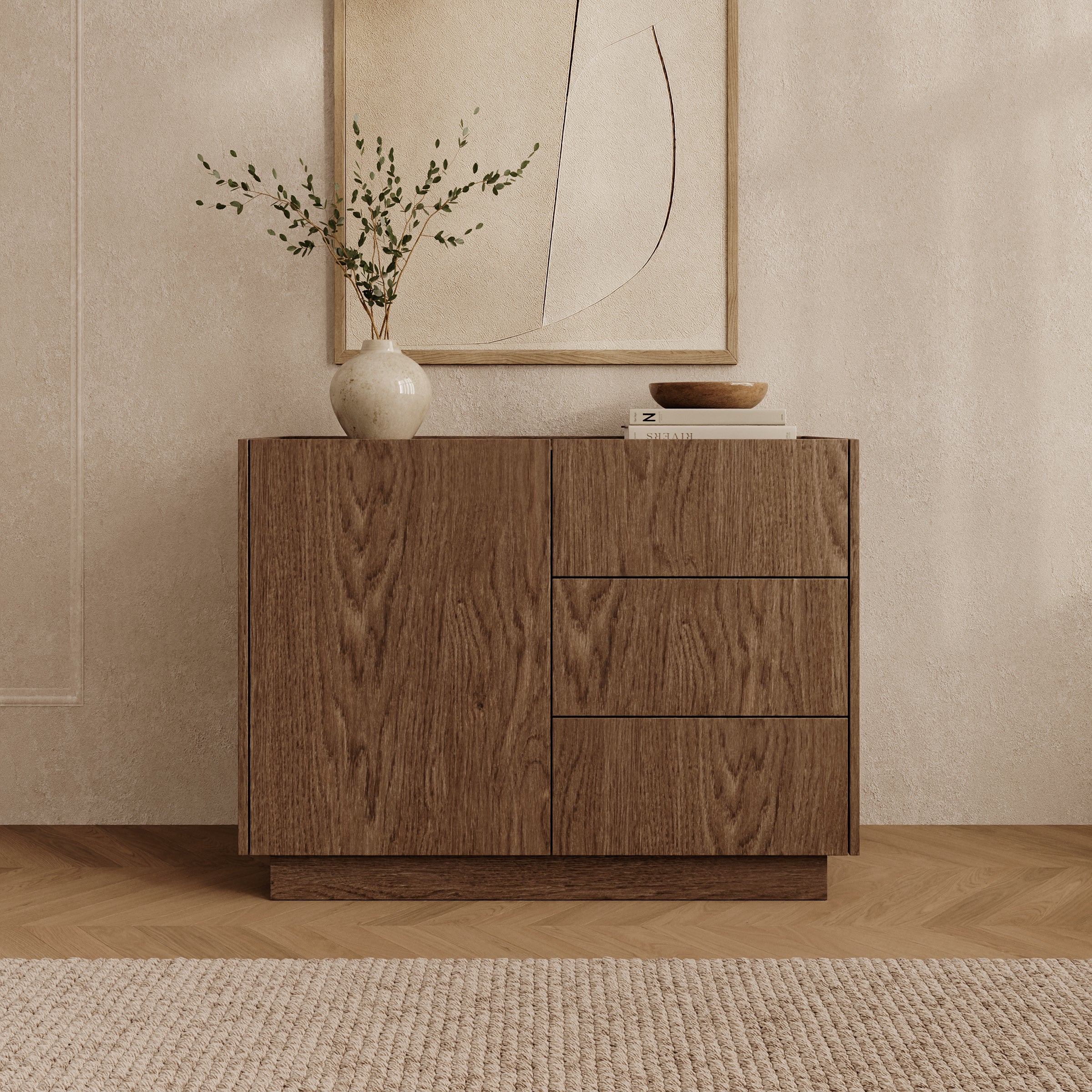 Delven - Dressoir - Walnootpatroon - 100x40x75 cm