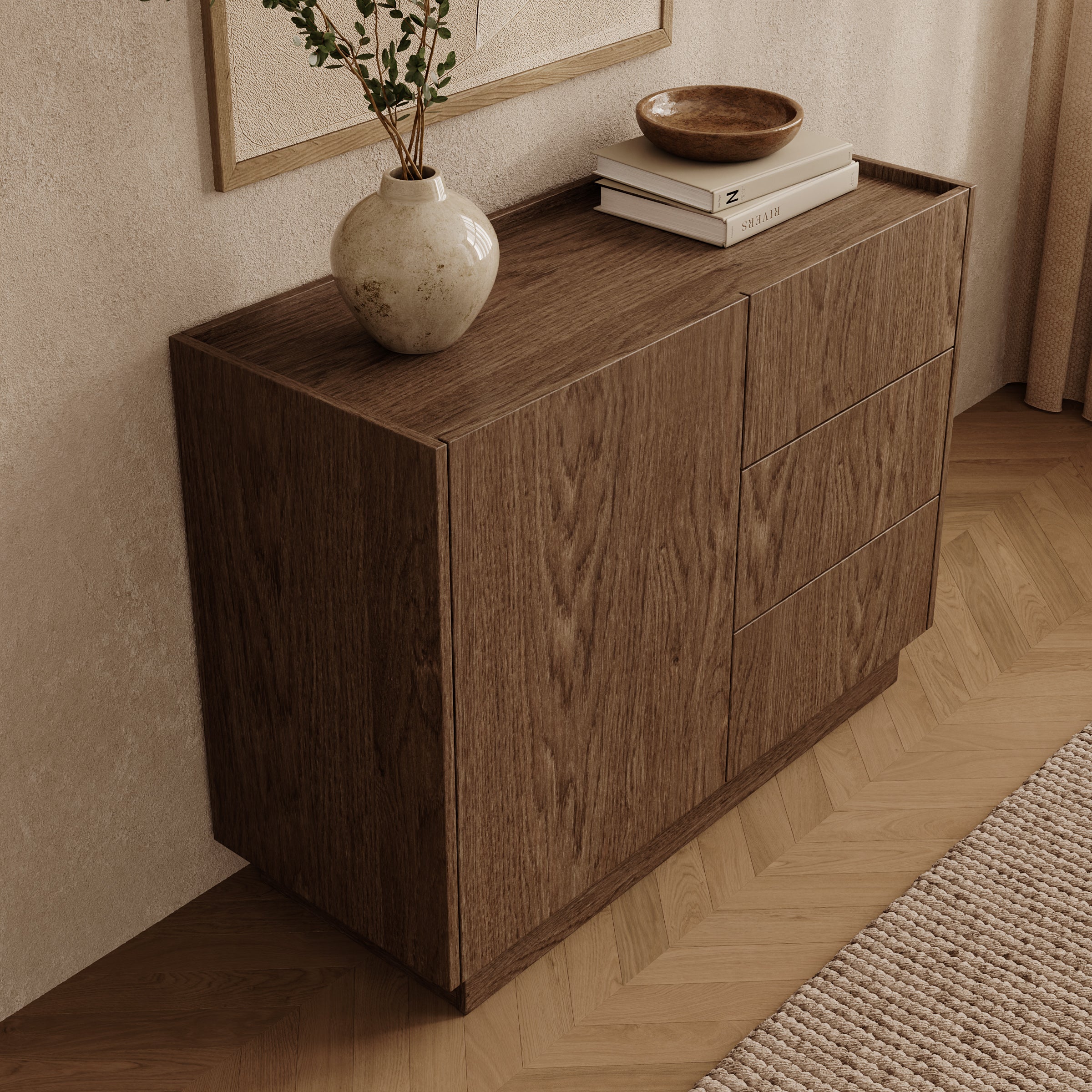 Delven - Dressoir - Walnootpatroon - 100x40x75 cm