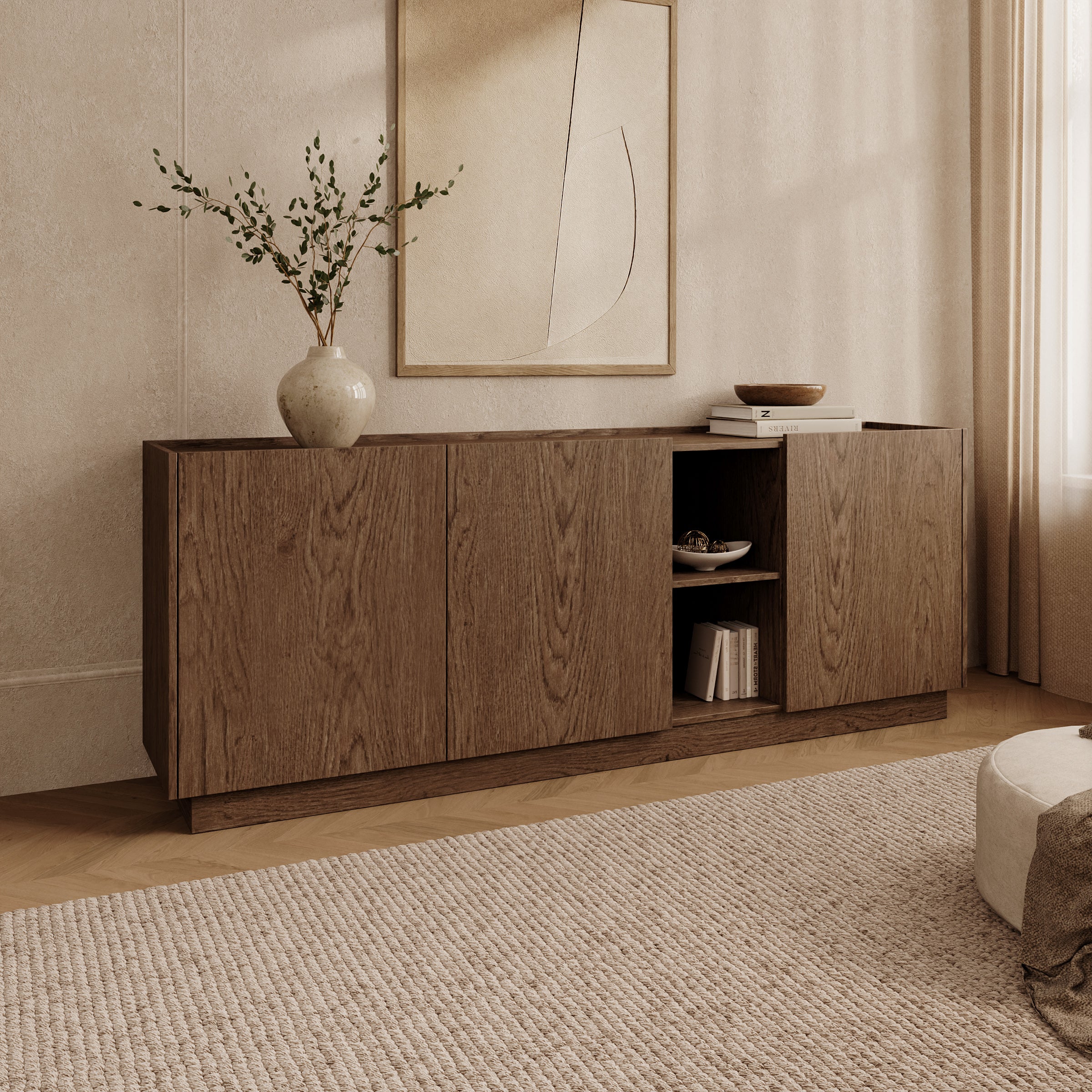 Delven - Dressoir - Walnootpatroon - 200x40x75 cm