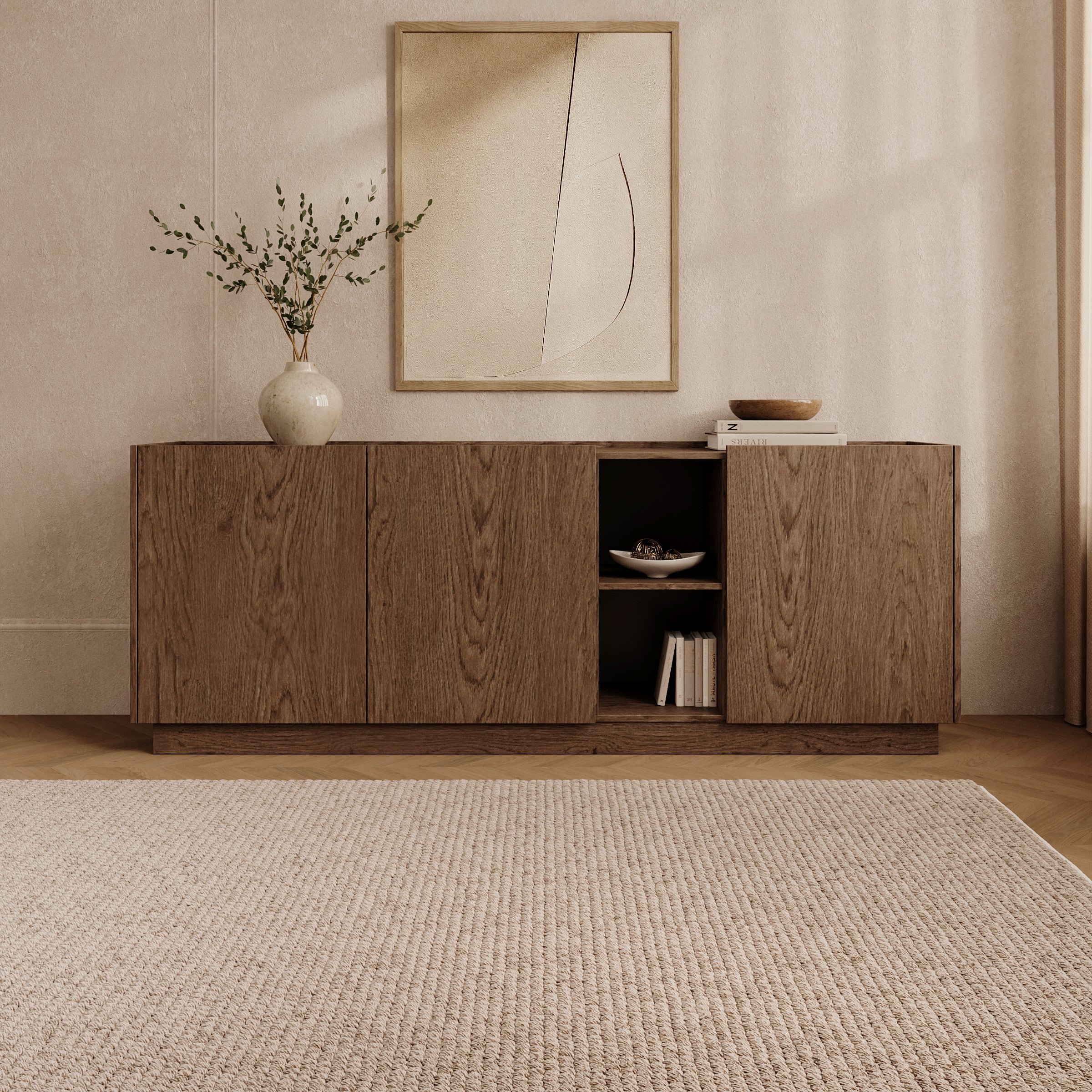 Delven - Dressoir - Walnootpatroon - 200x40x75 cm