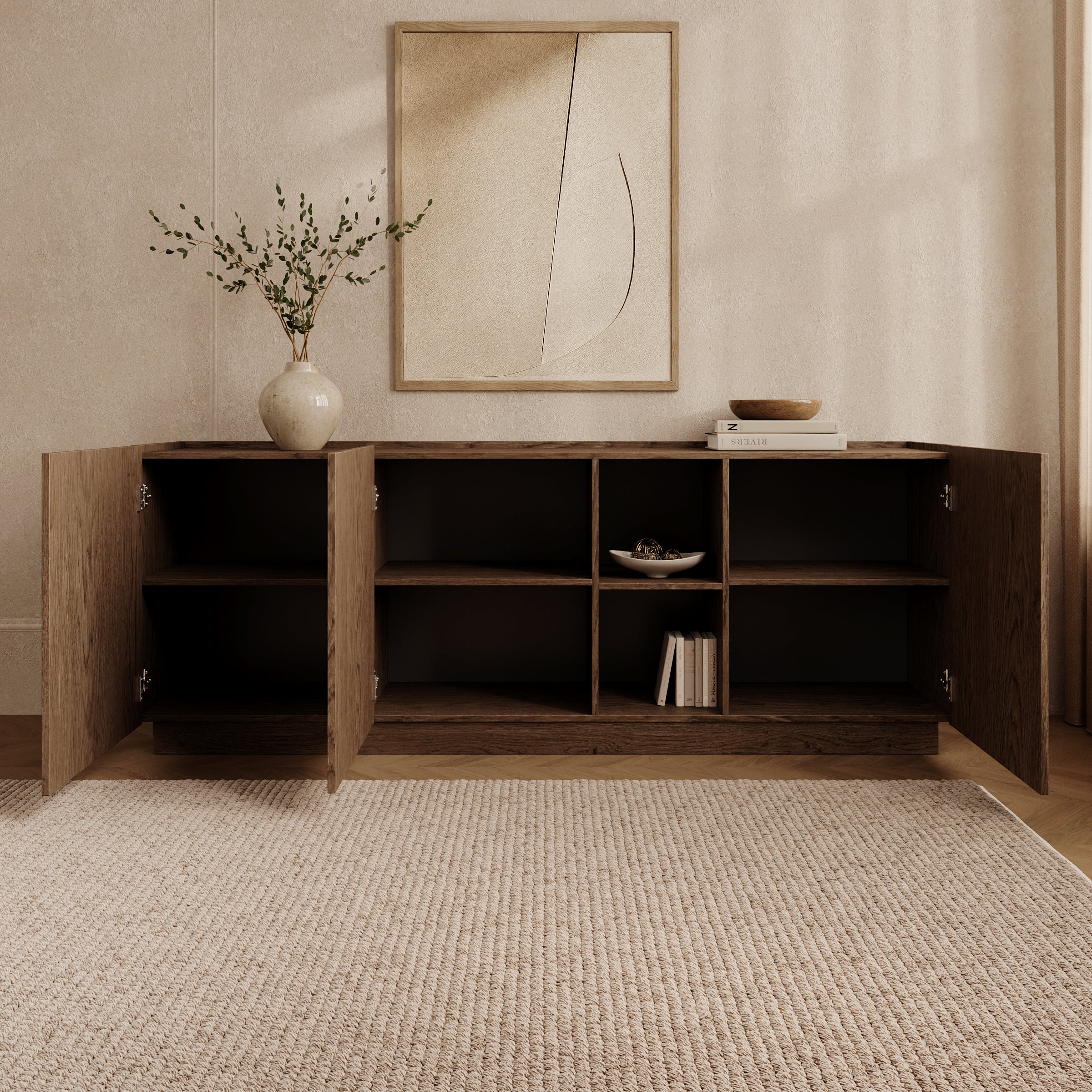 Delven - Dressoir - Walnootpatroon - 200x40x75 cm