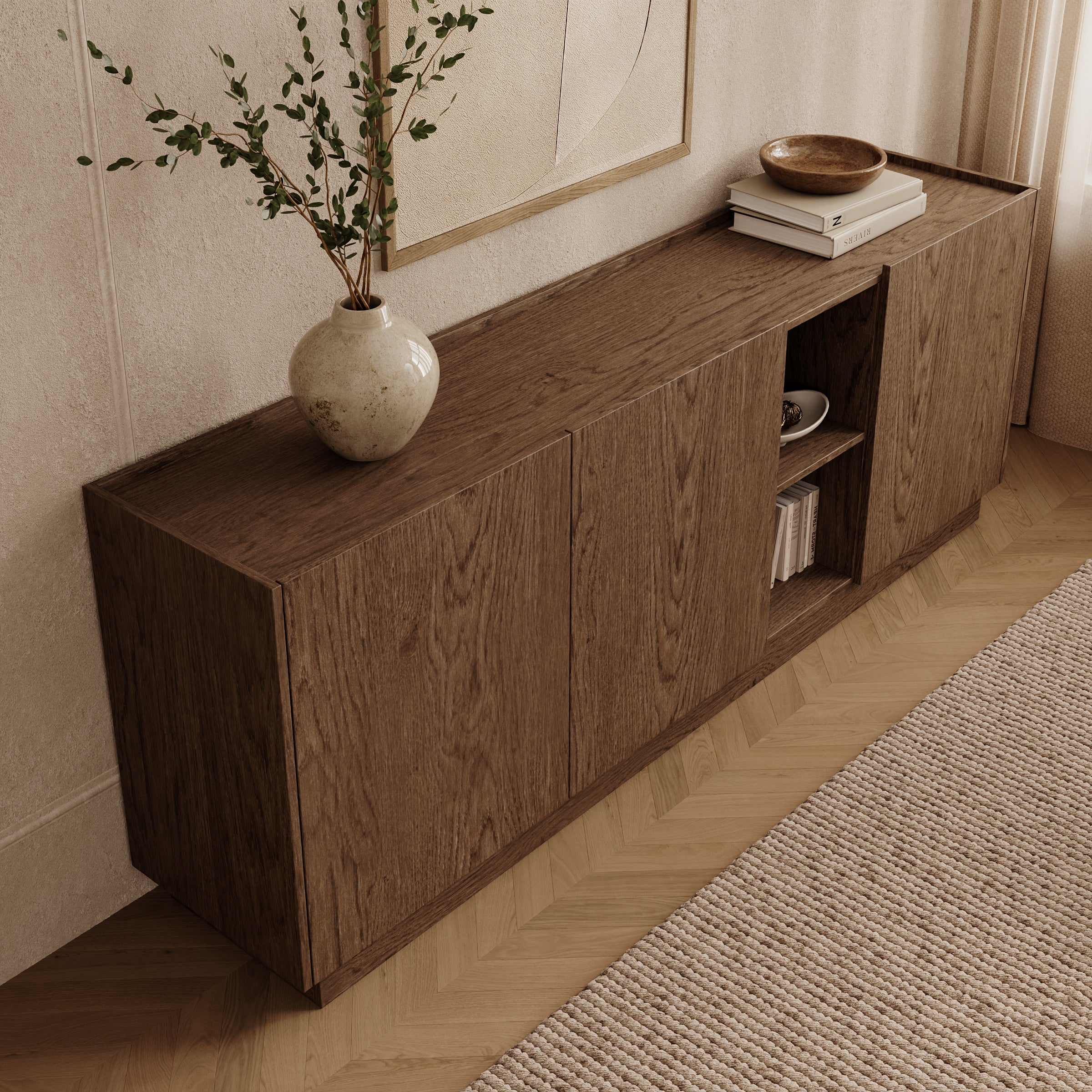 Delven - Dressoir - Walnootpatroon - 200x40x75 cm