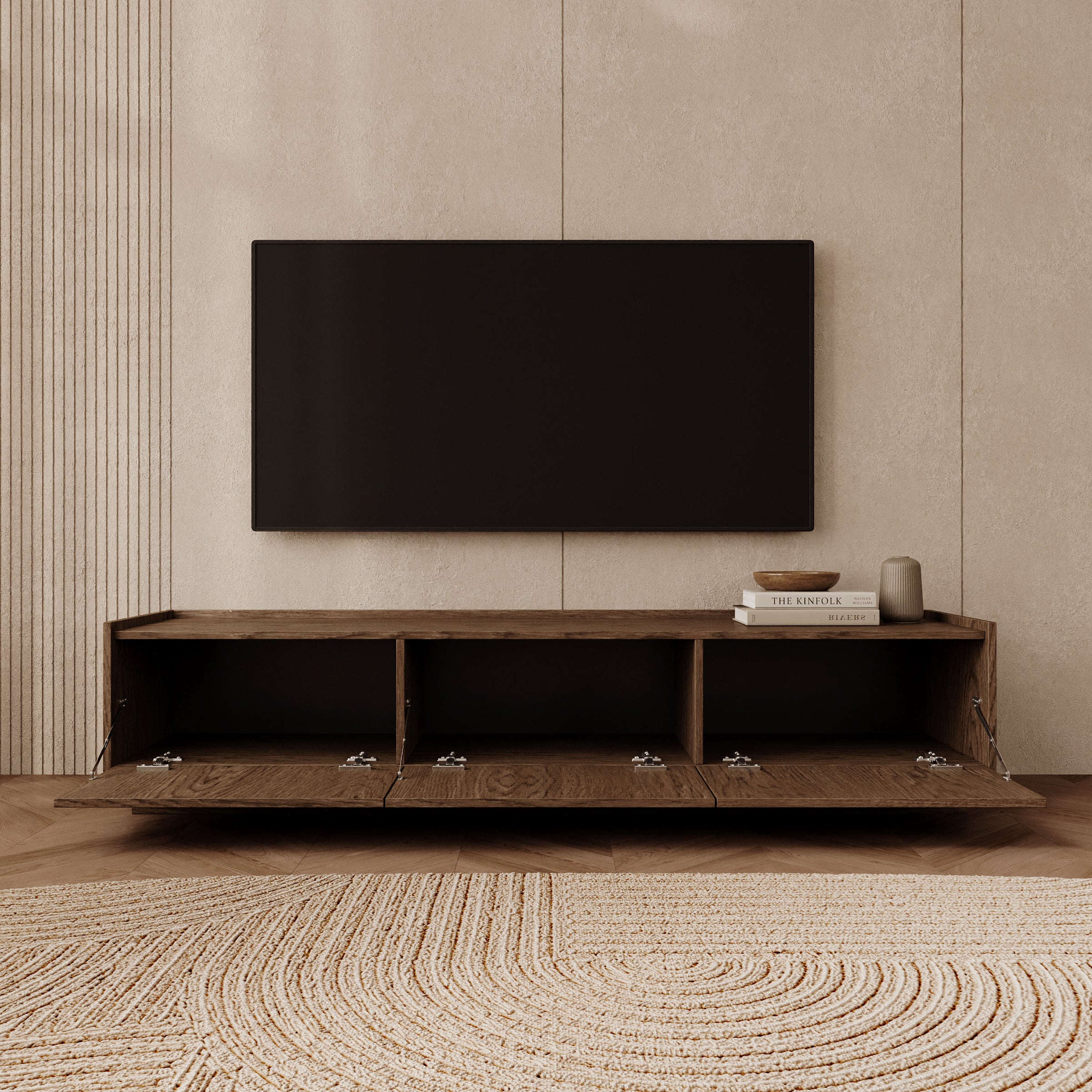 Delven - TV-Meubel - Walnootpatroon - 170x40x37 cm