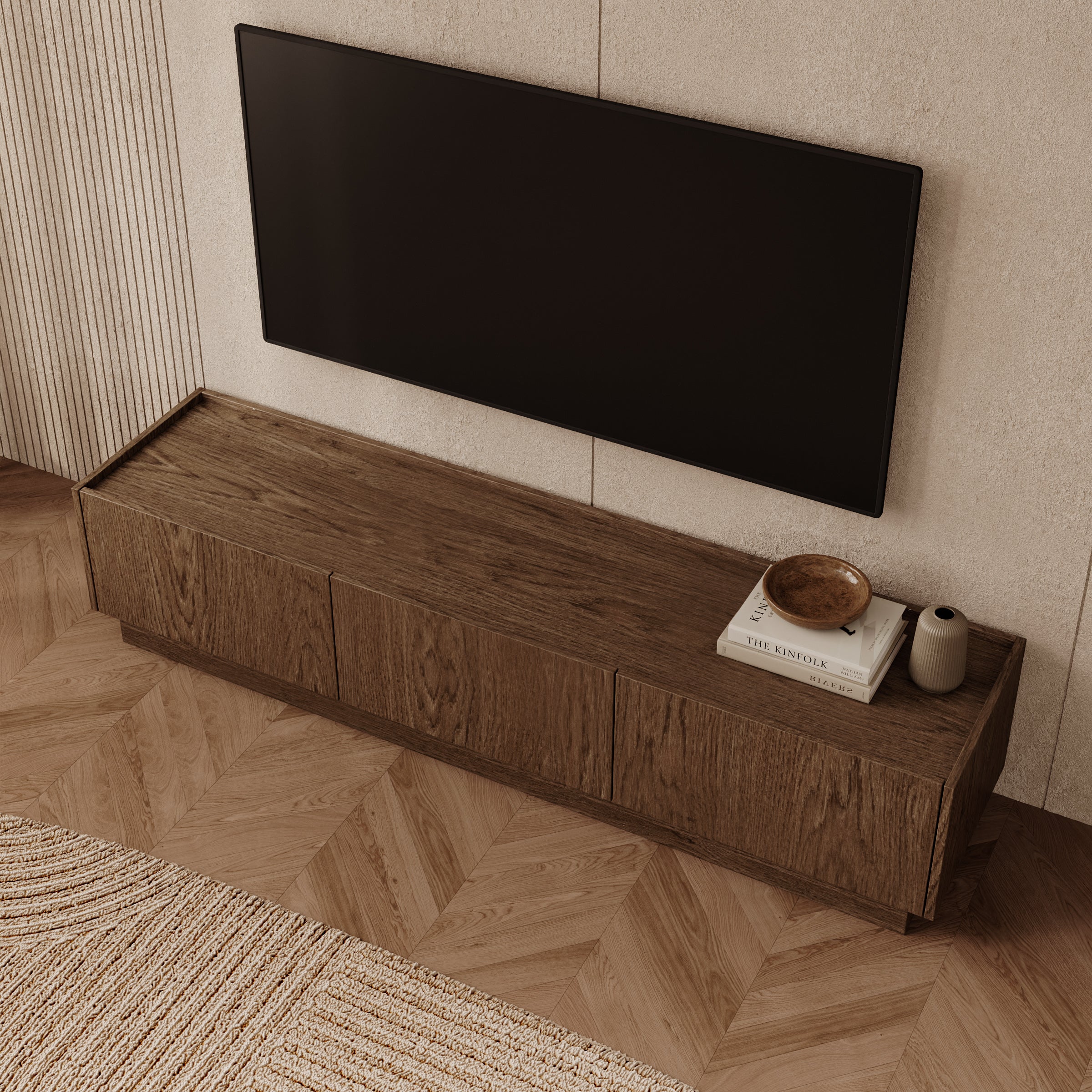Delven - TV-Meubel - Walnootpatroon - 170x40x37 cm