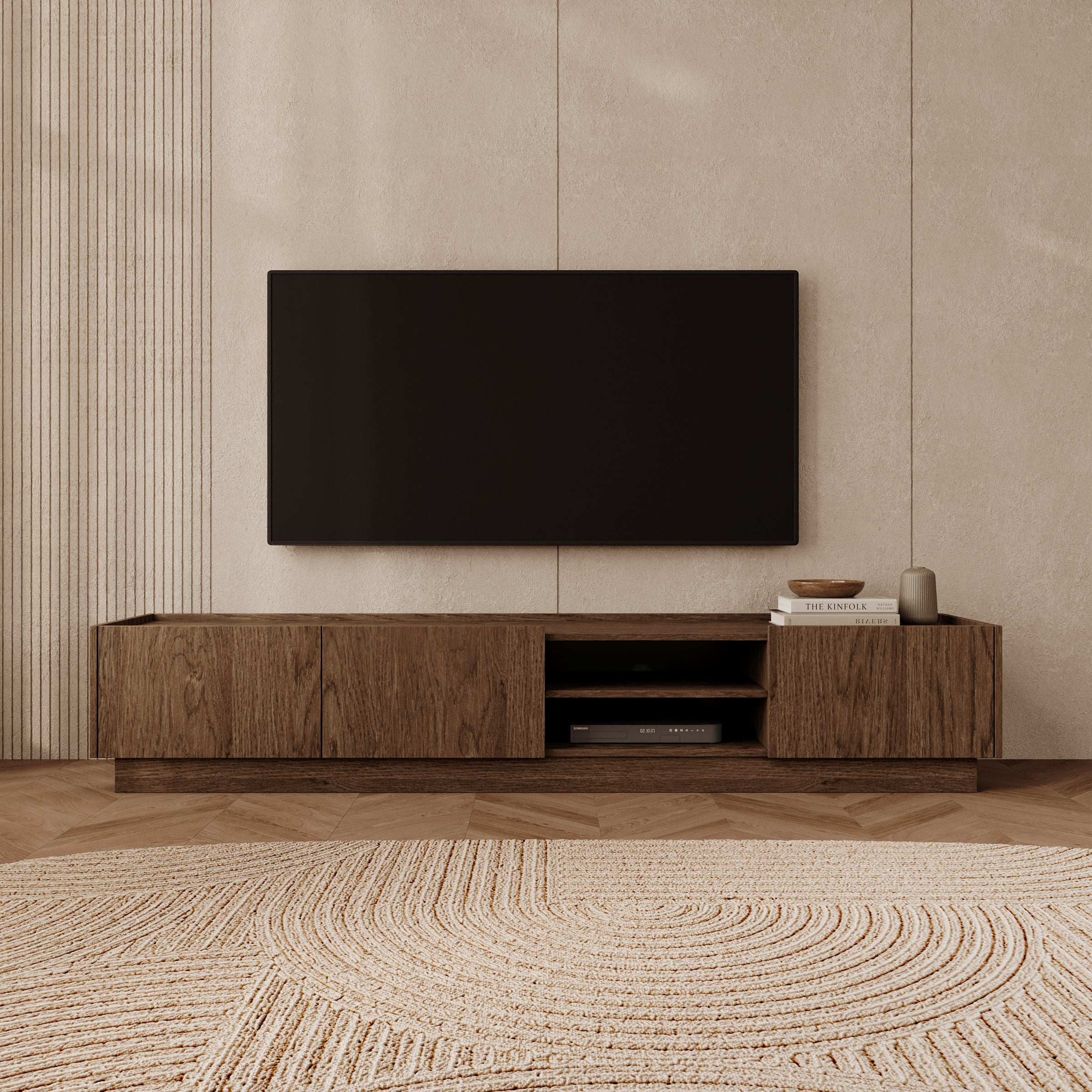 Delven - TV-Meubel - Walnootpatroon - 200x40x37 cm