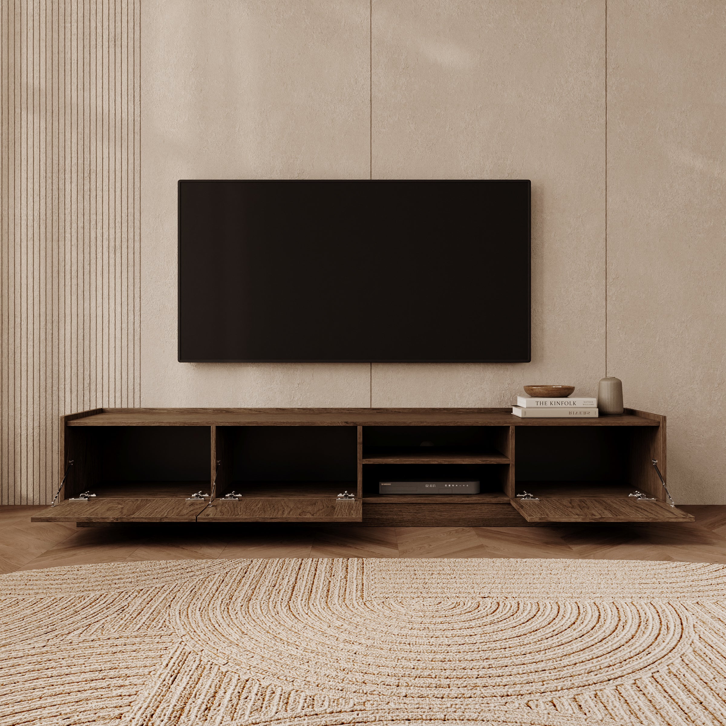 Delven - TV-Meubel - Walnootpatroon - 200x40x37 cm