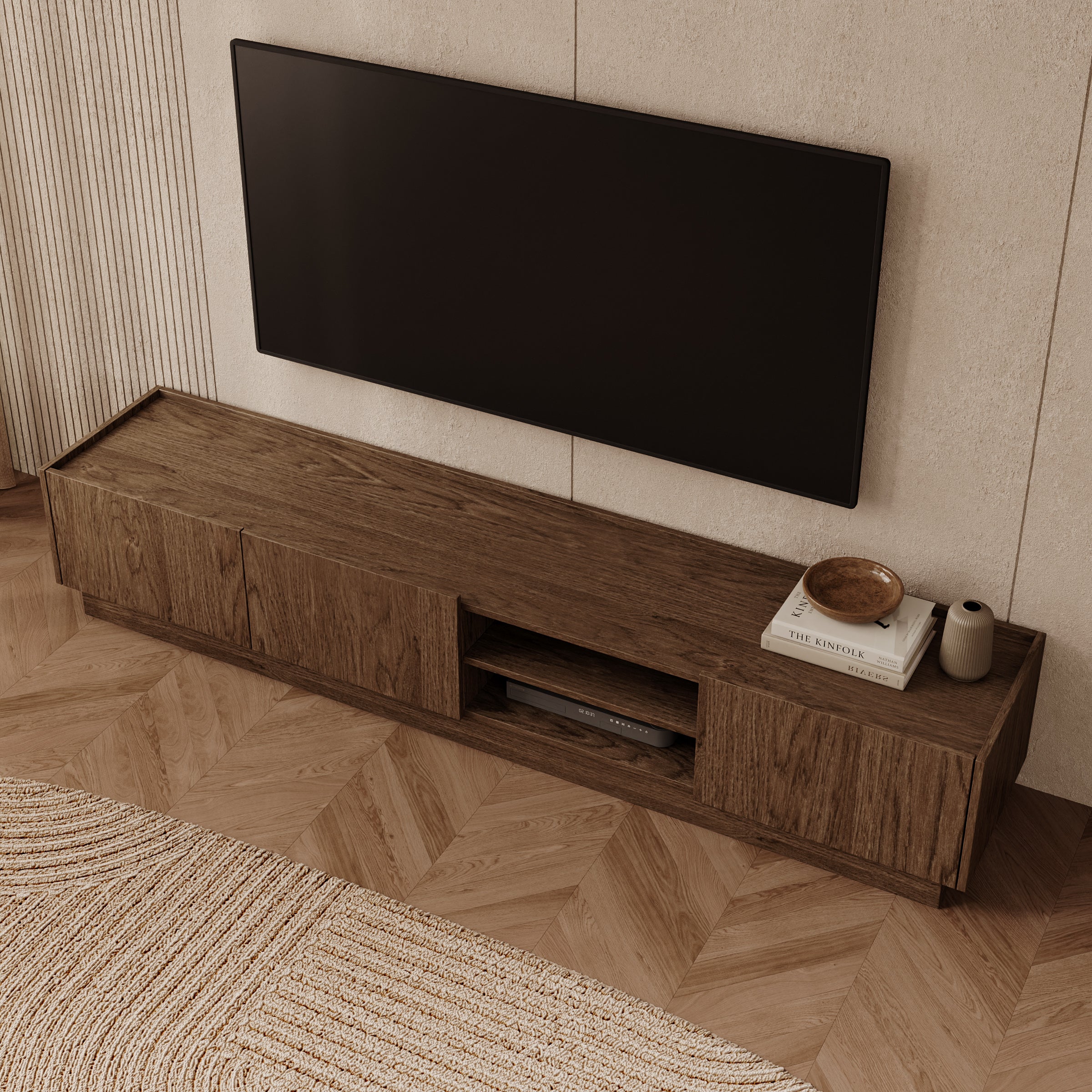Delven - TV-Meubel - Walnootpatroon - 200x40x37 cm