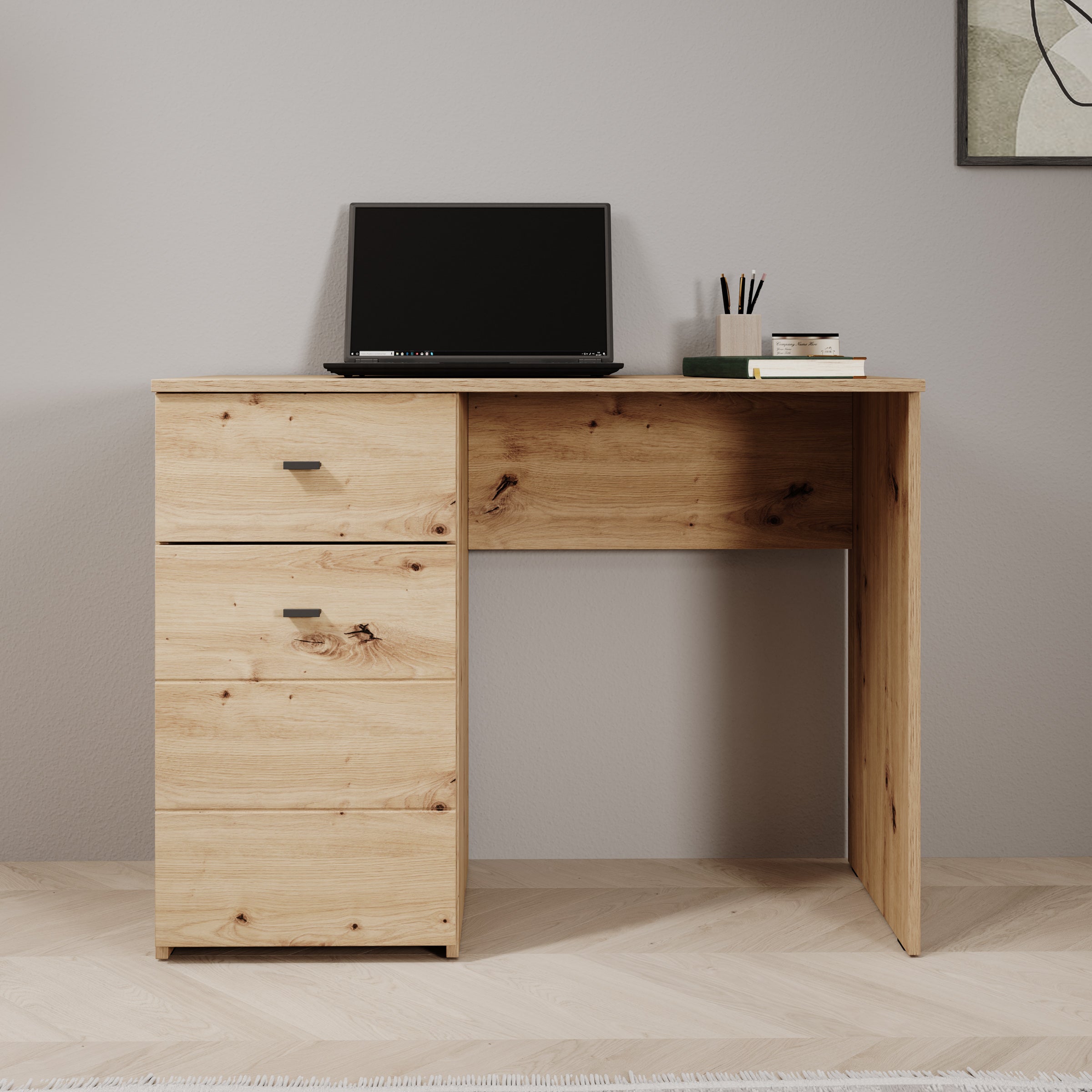 Denso - Bureau - Eikenpatroon - 98x45x74 cm