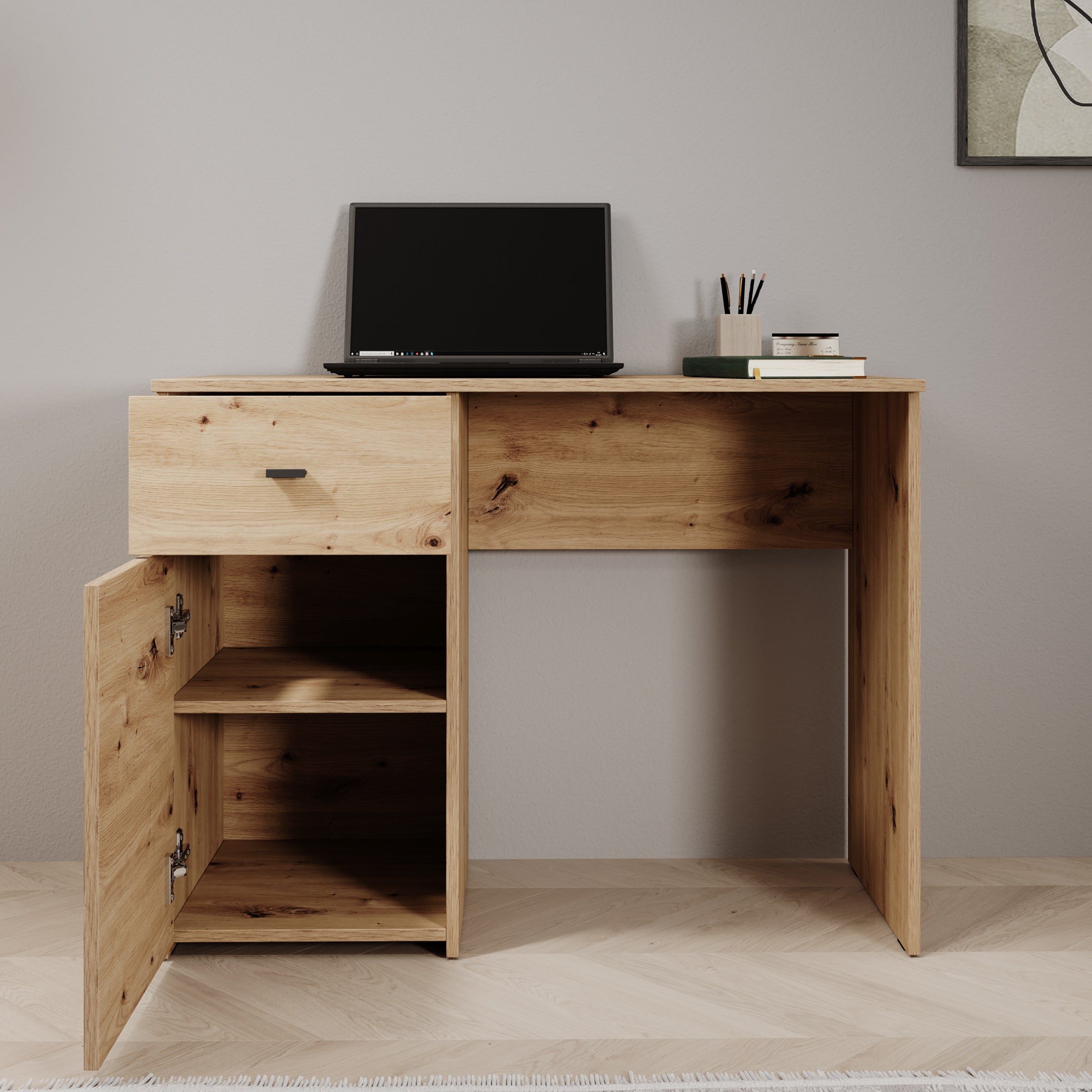 Denso - Bureau - Eikenpatroon - 98x45x74 cm