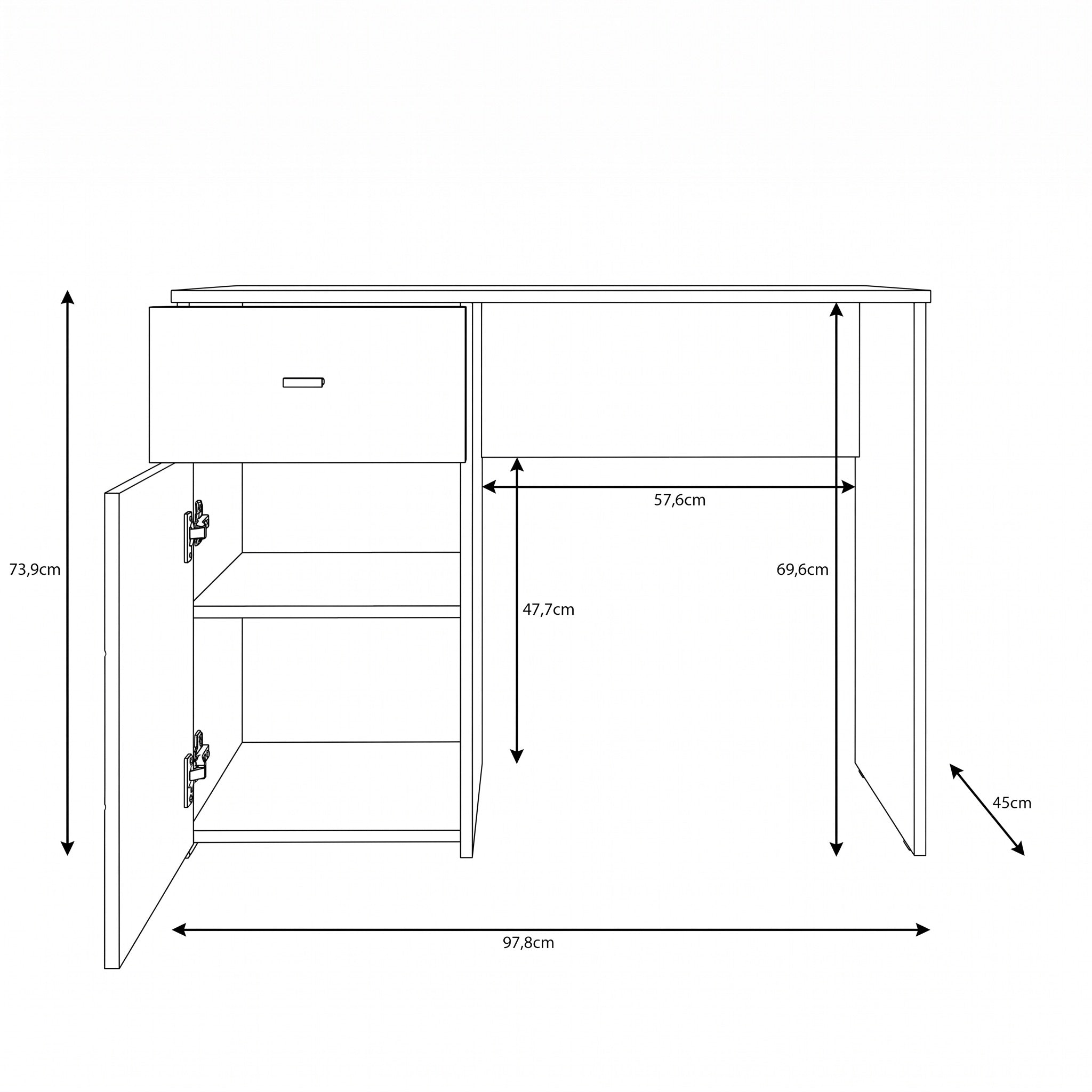 Denso - Bureau - Wit - 98x45x74 cm