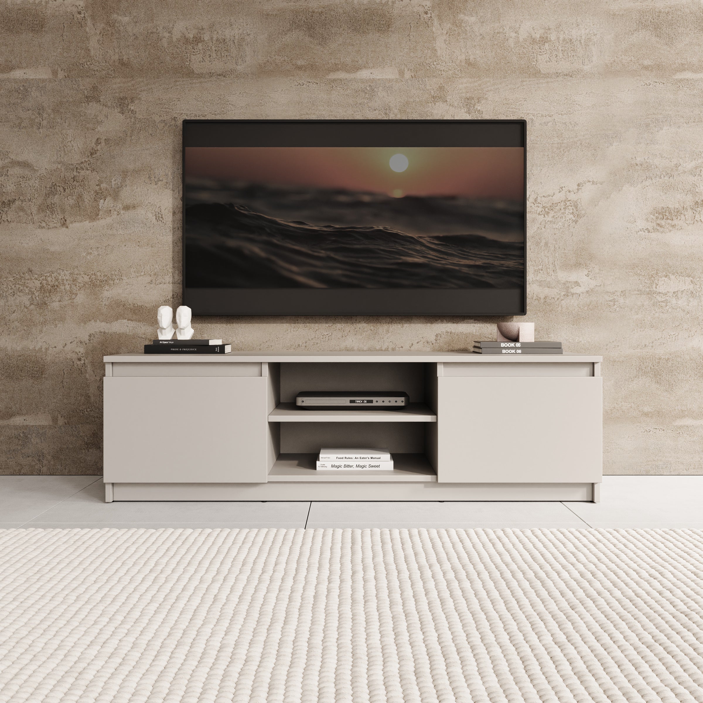 Diaz - TV-Meubel - Beige - 120x38x36 cm