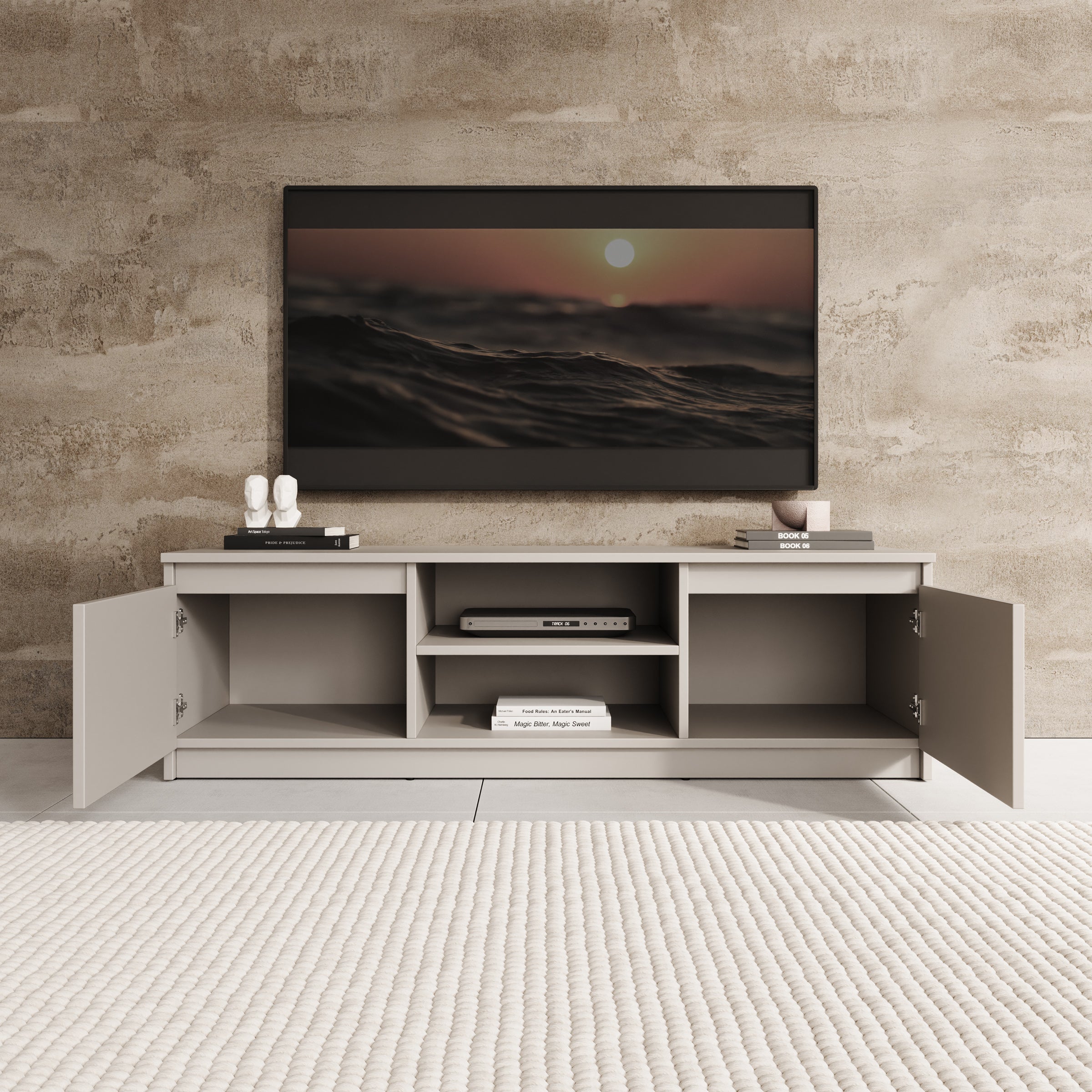 Diaz - TV-Meubel - Beige - 120x38x36 cm