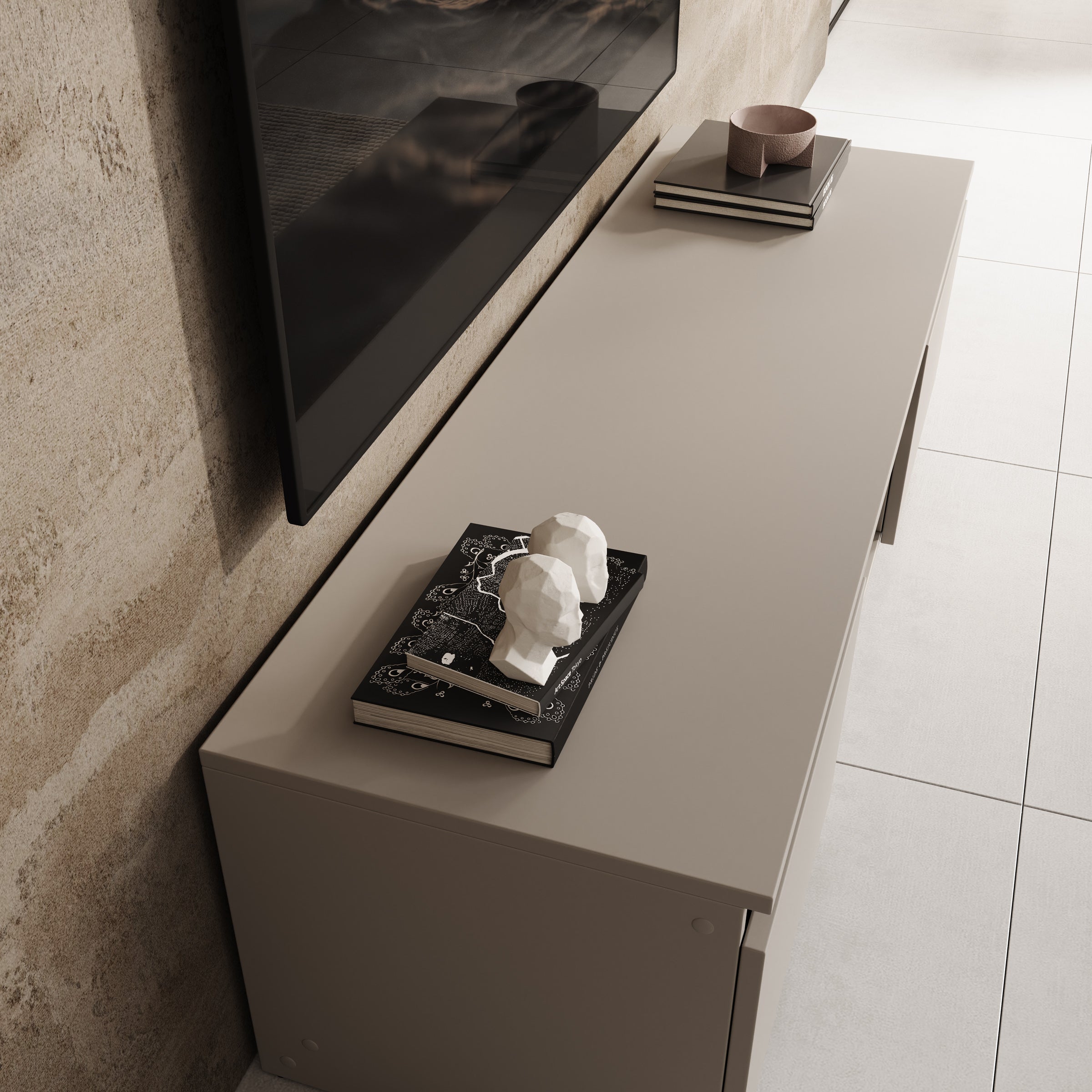 Diaz - TV-Meubel - Beige - 120x38x36 cm