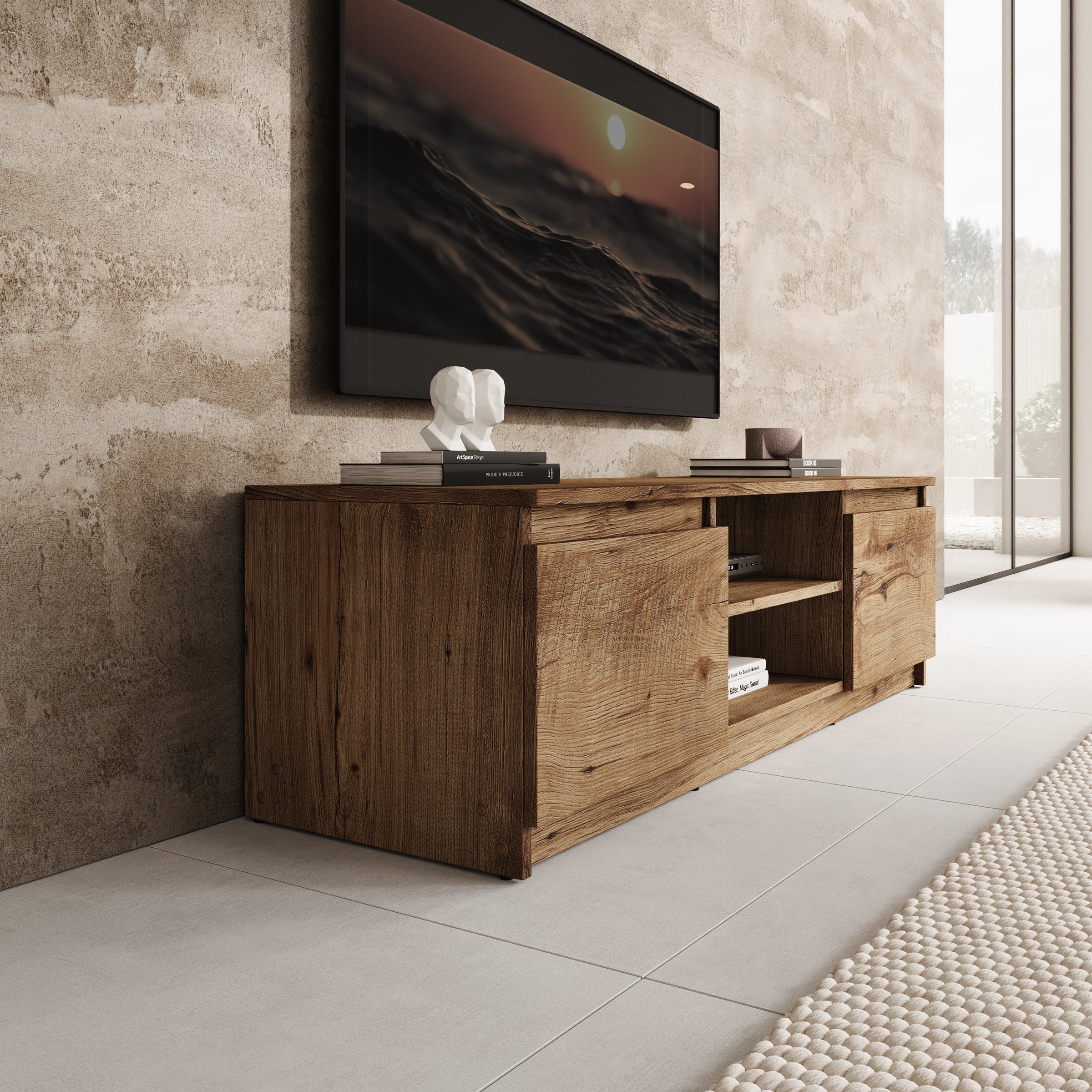 Diaz - TV-Meubel - Eiken - 120x38x36 cm