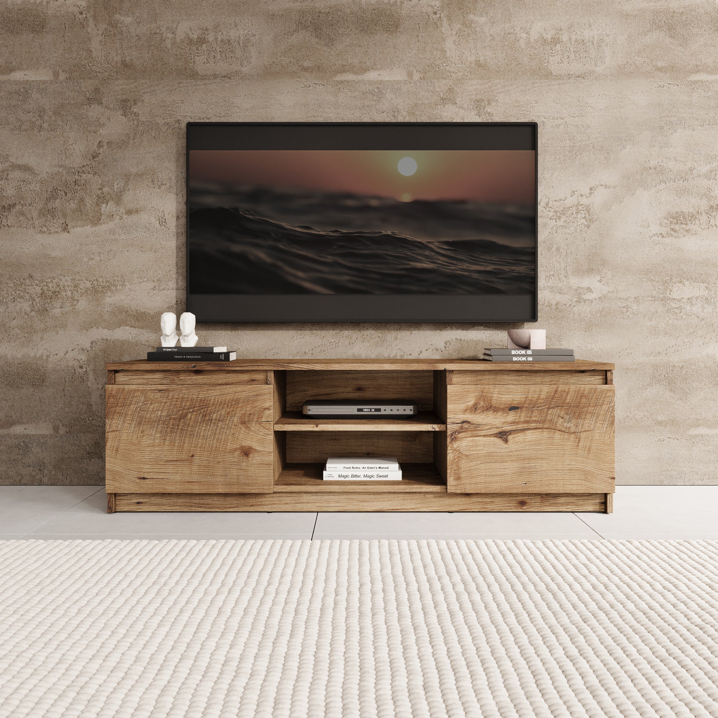 Diaz - TV-Meubel - Eiken - 120x38x36 cm