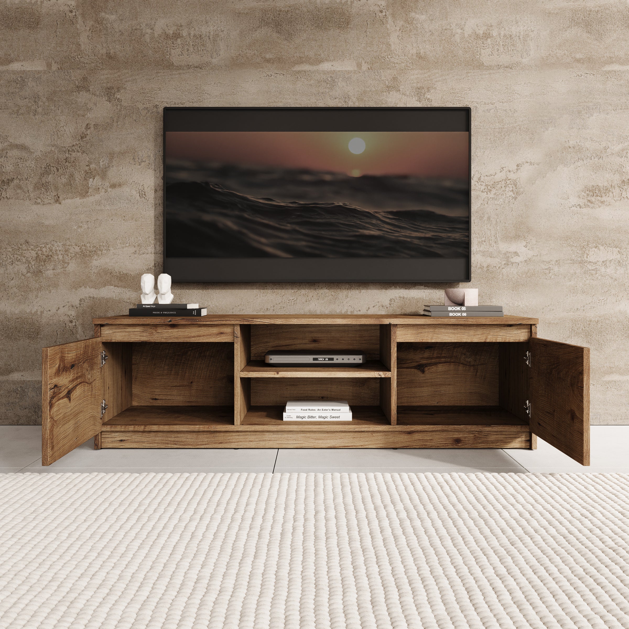 Diaz - TV-Meubel - Eiken - 120x38x36 cm