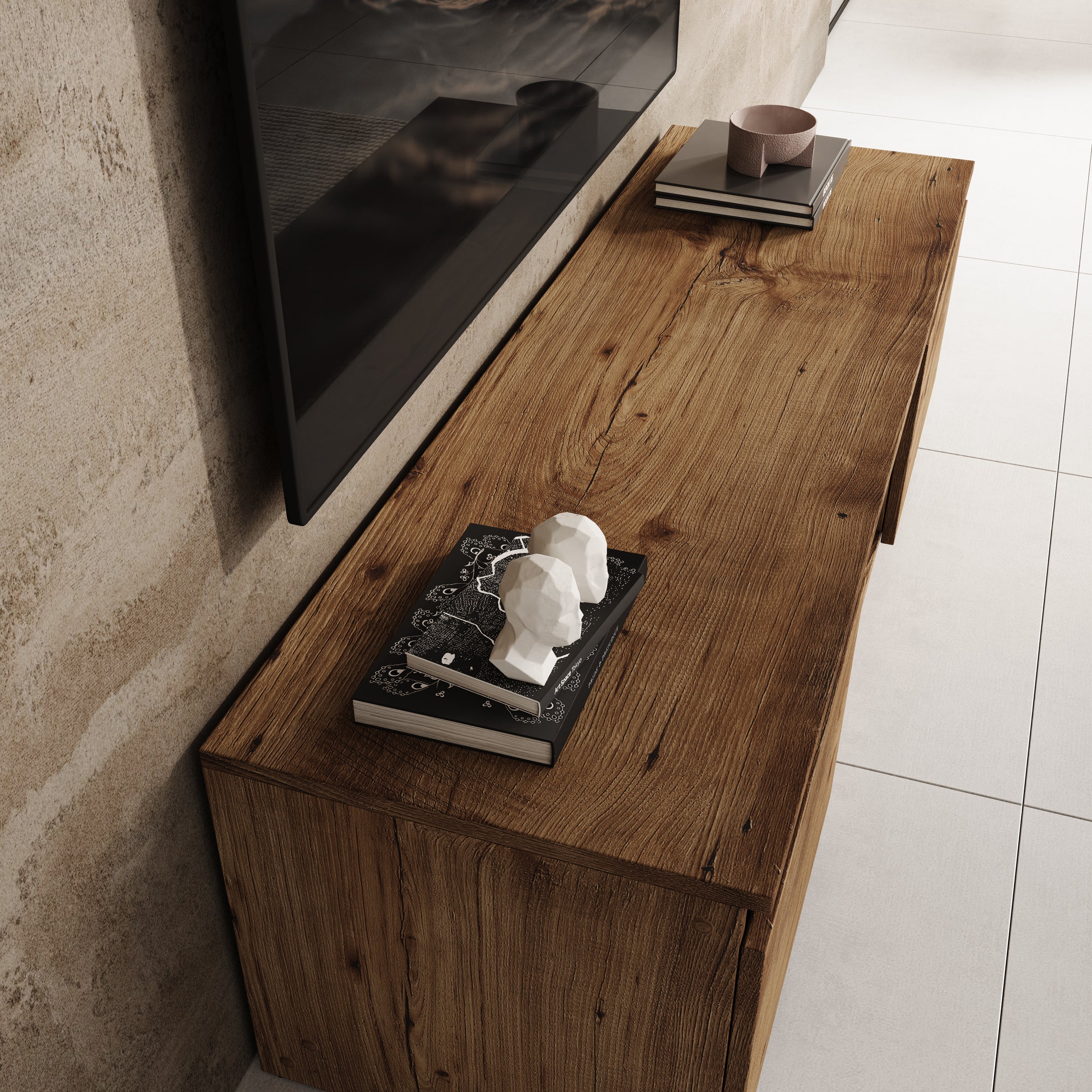 Diaz - TV-Meubel - Eiken - 120x38x36 cm