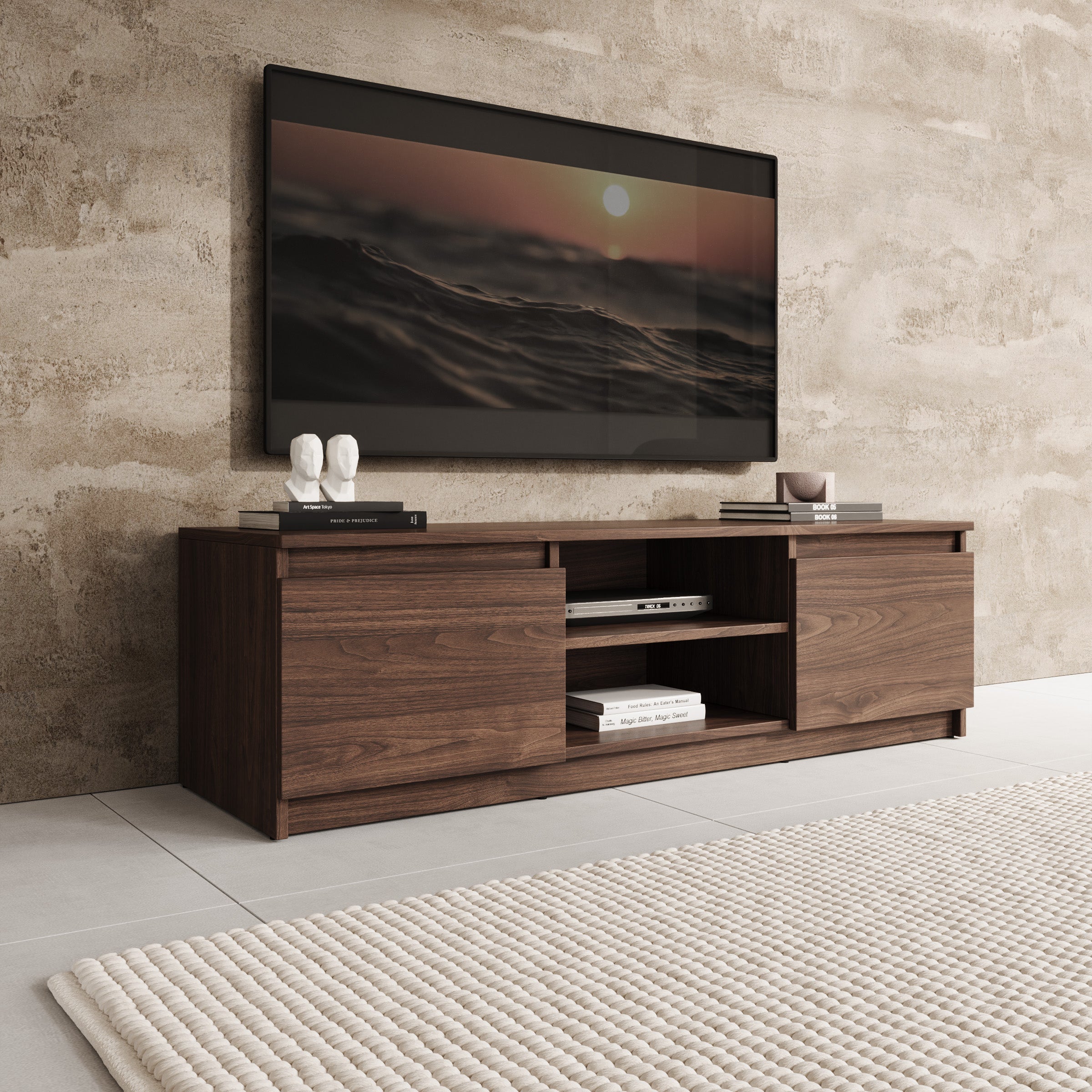 Diaz - TV-Meubel - Walnootpatroon - 120x38x36 cm
