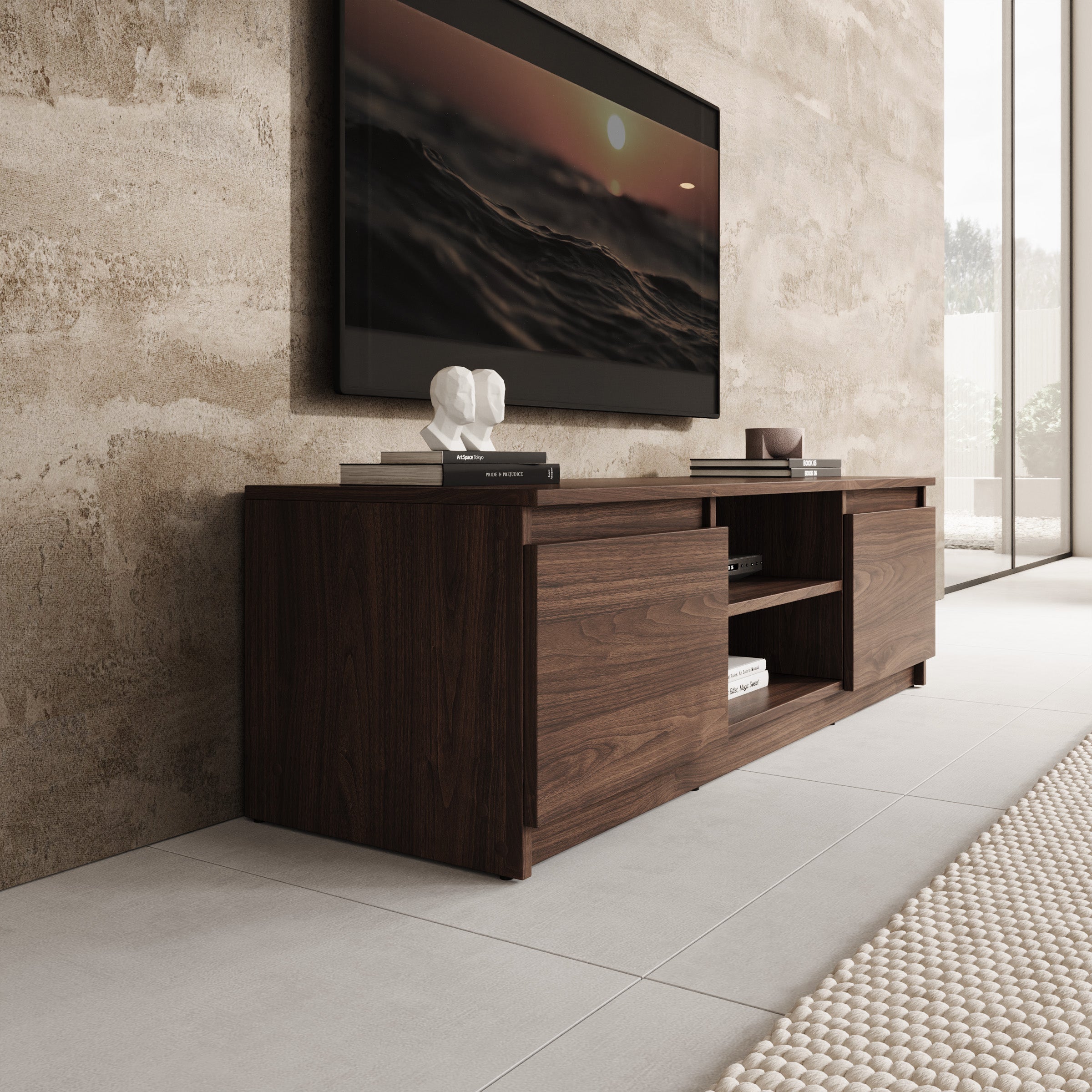 Diaz - TV-Meubel - Walnootpatroon - 120x38x36 cm