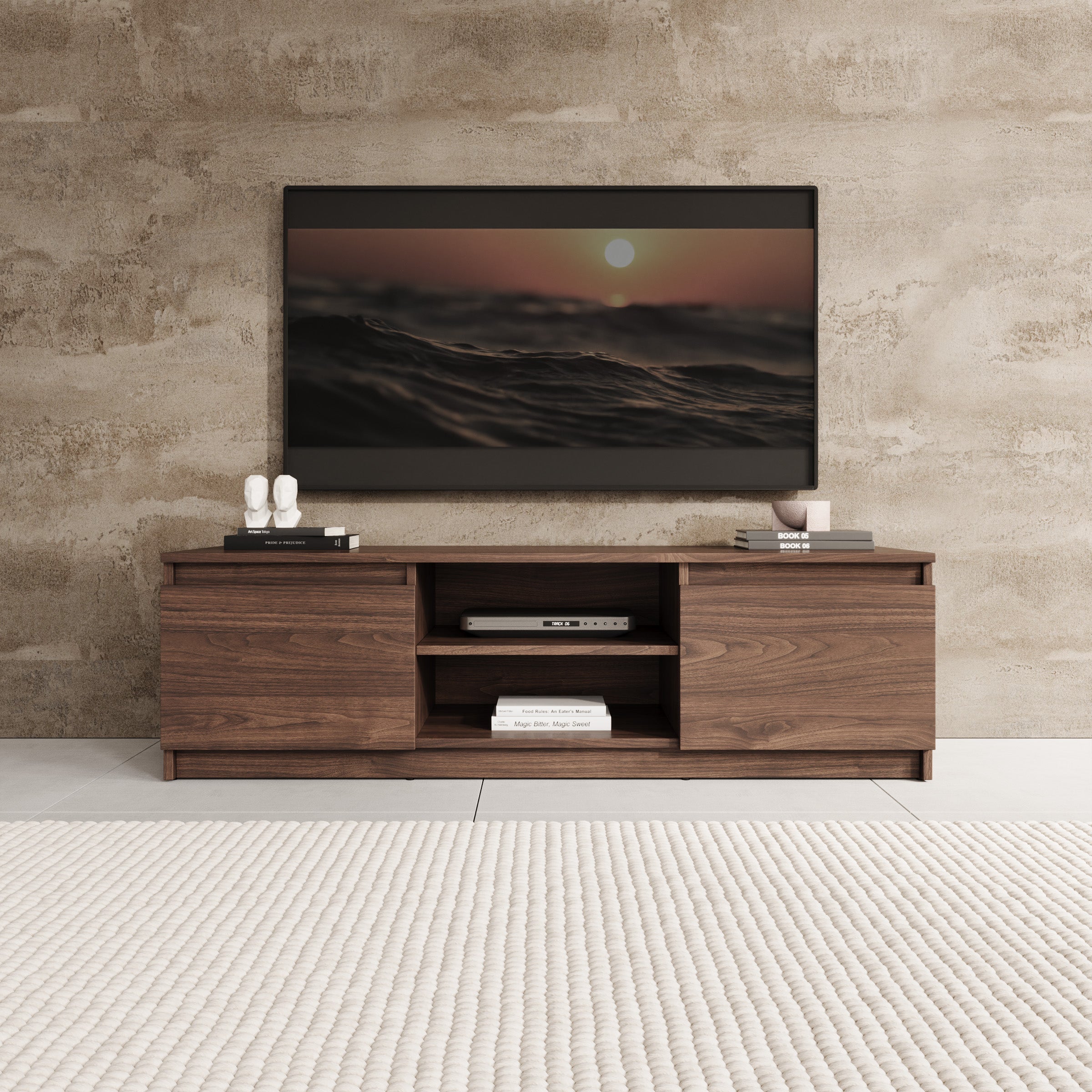 Diaz - TV-Meubel - Walnootpatroon - 120x38x36 cm