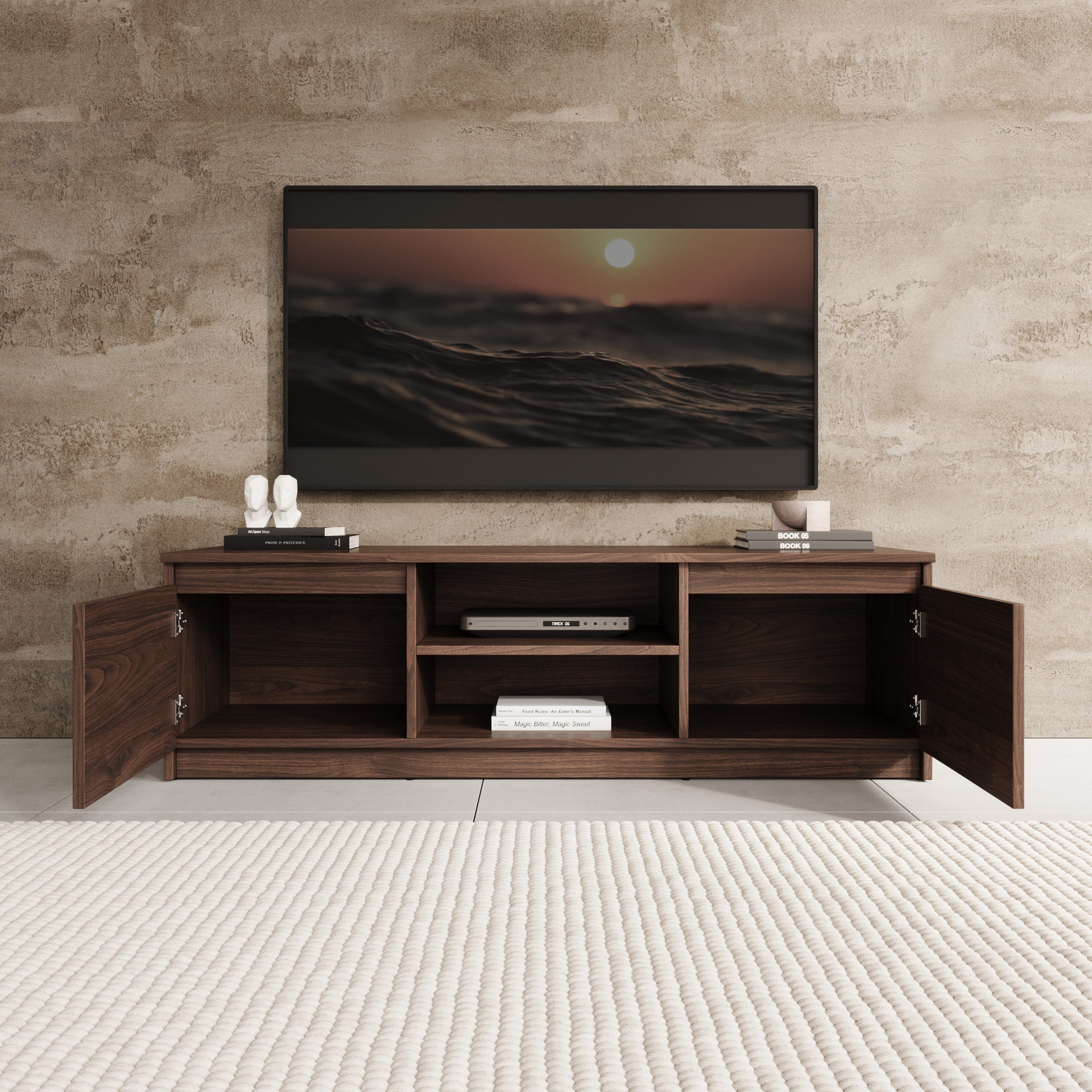 Diaz - TV-Meubel - Walnootpatroon - 120x38x36 cm