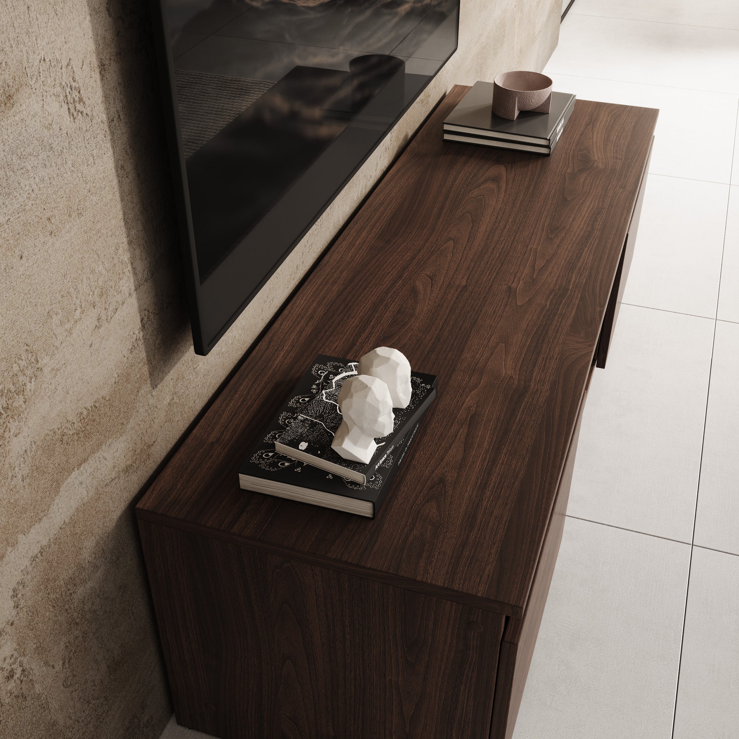 Diaz - TV-Meubel - Walnootpatroon - 120x38x36 cm