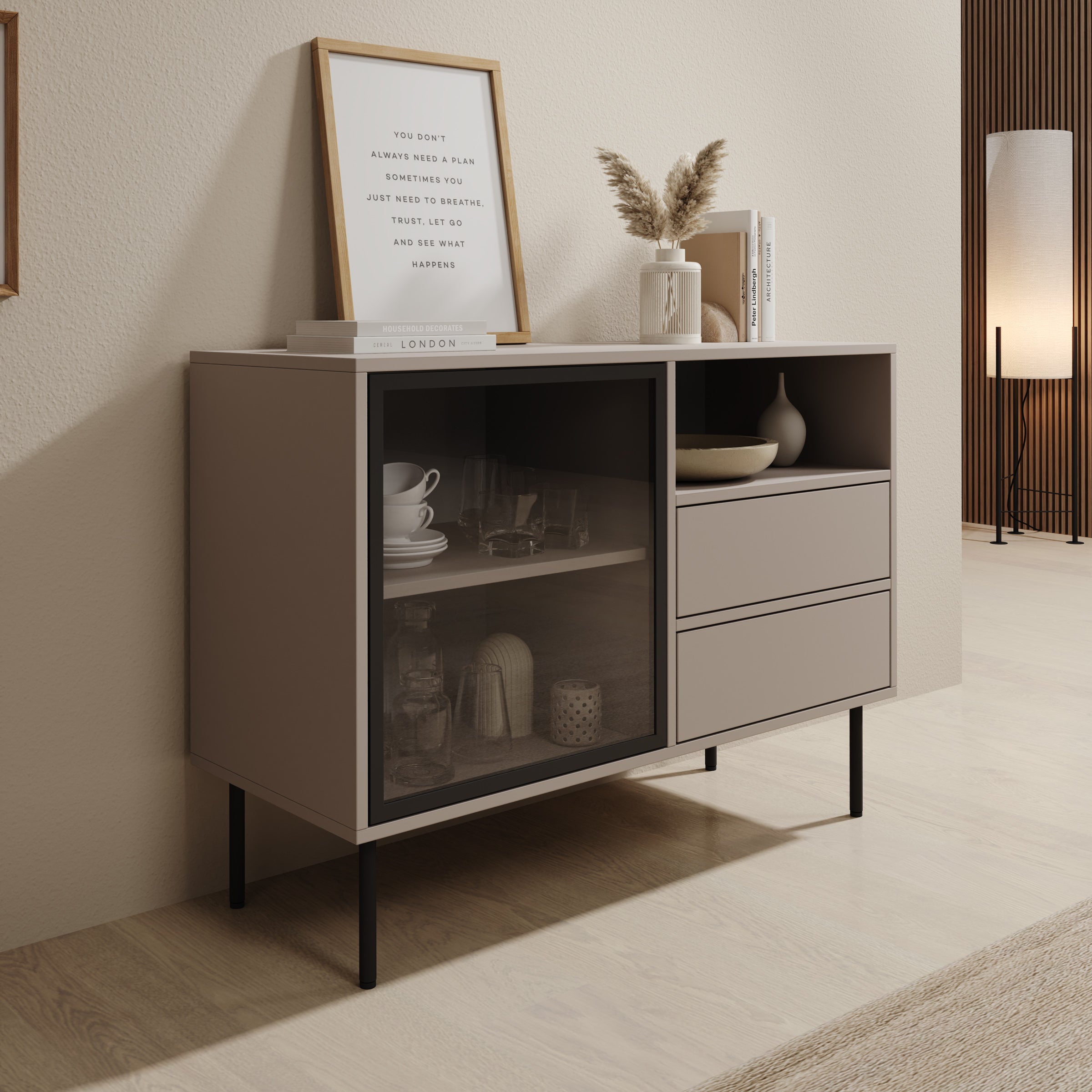 Dimora - Dressoir - Beige - 100x40x80 cm