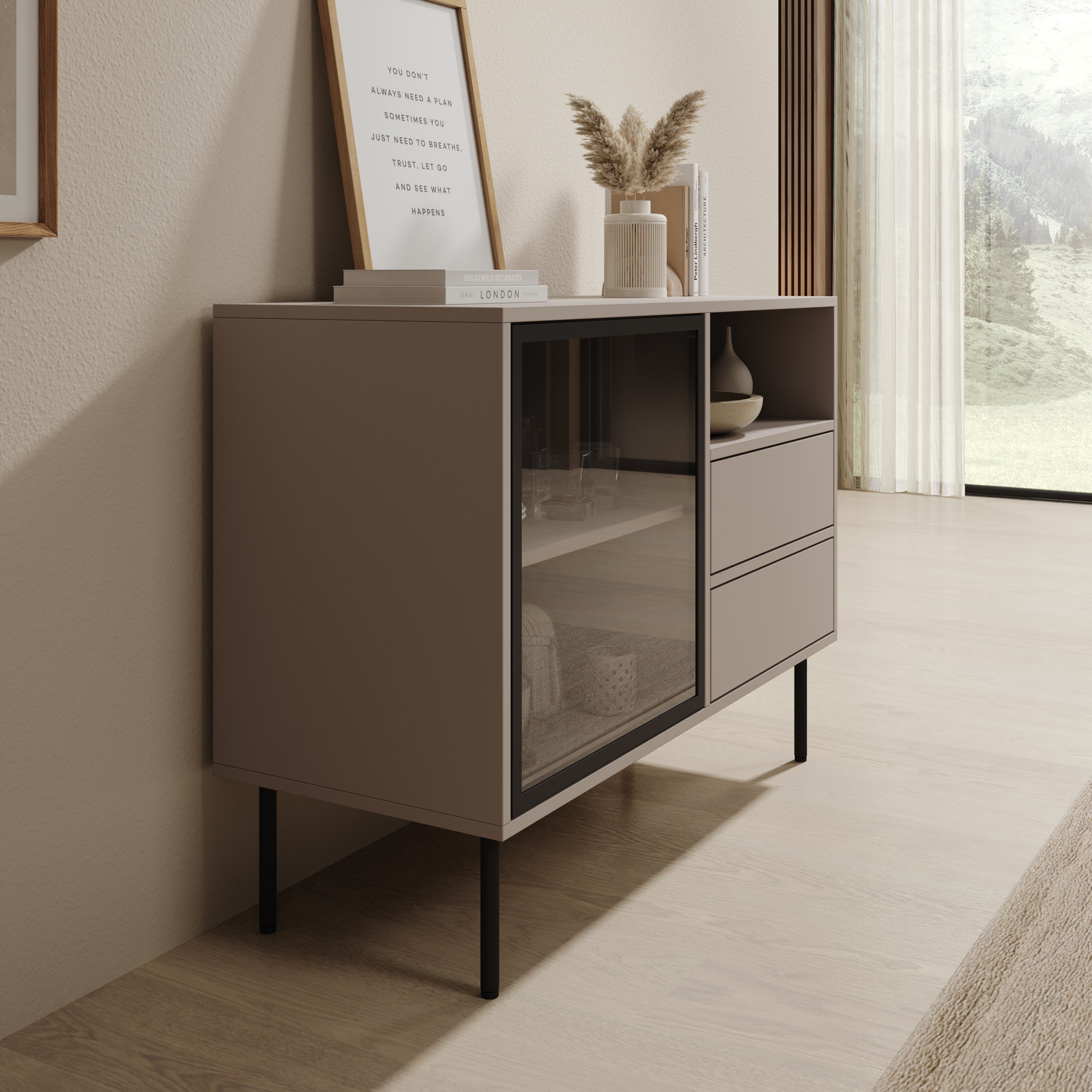 Dimora - Dressoir - Beige - 100x40x80 cm