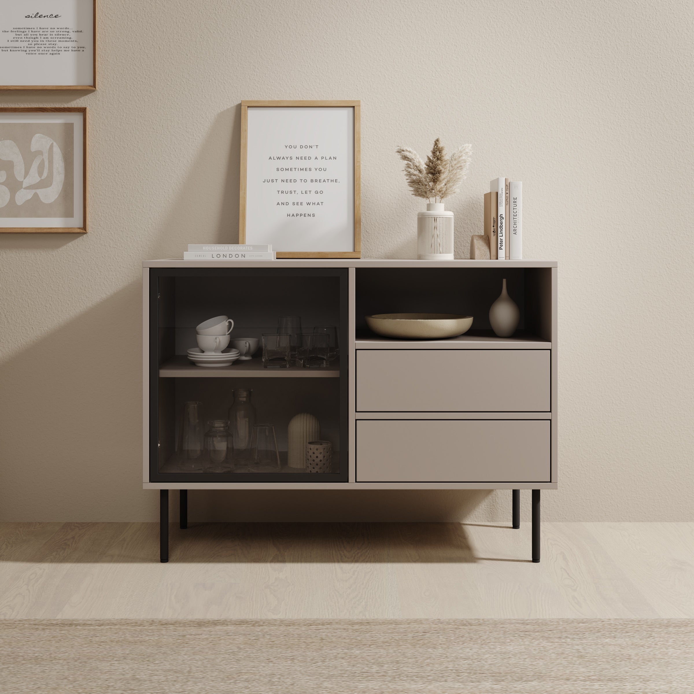 Dimora - Dressoir - Beige - 100x40x80 cm