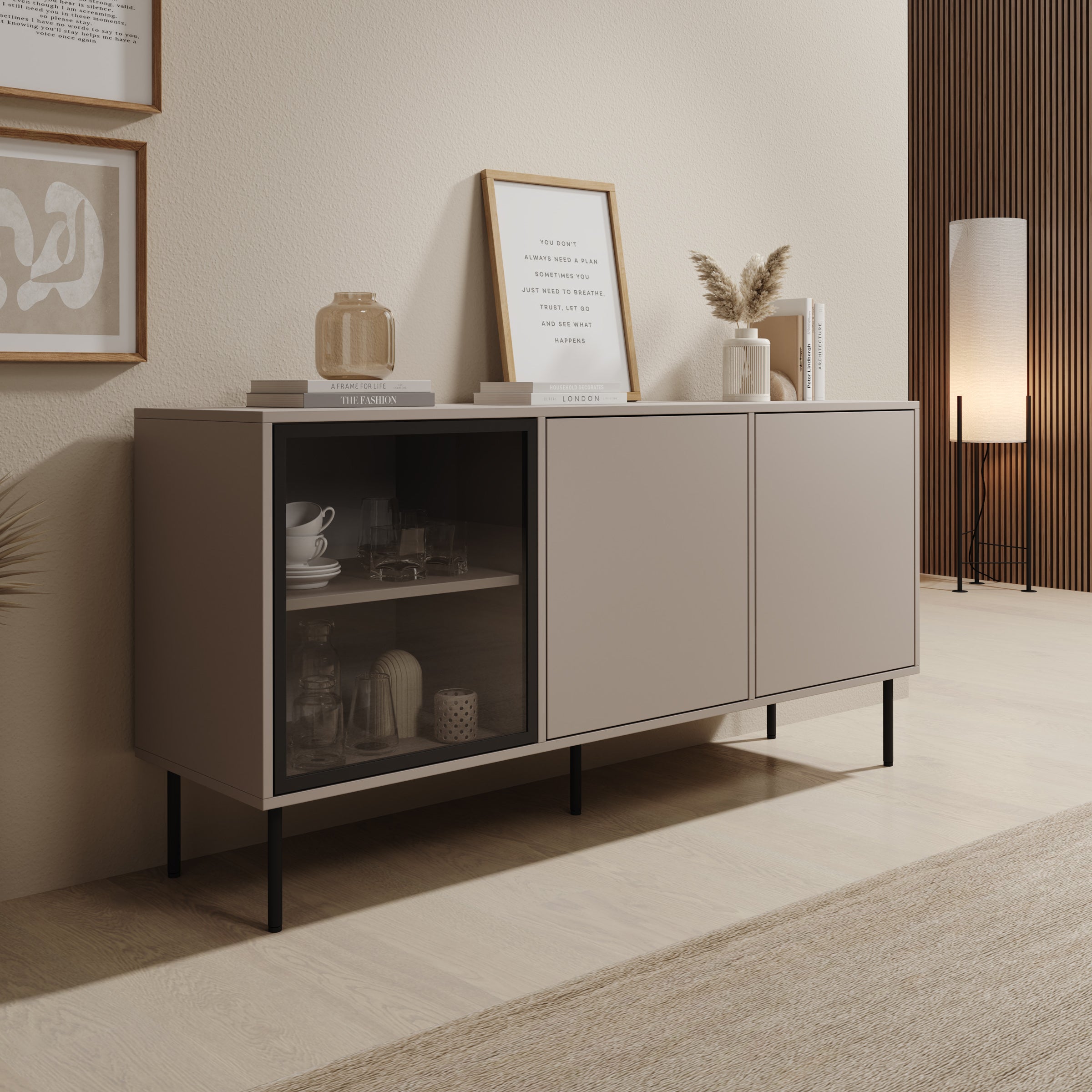 Dimora - Dressoir - Beige - 151x40x75 cm