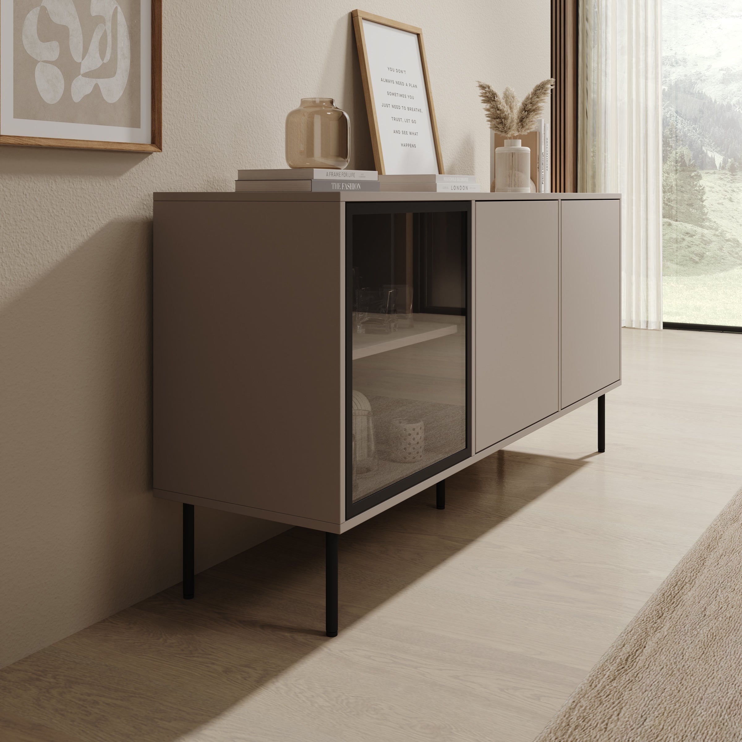 Dimora - Dressoir - Beige - 151x40x75 cm