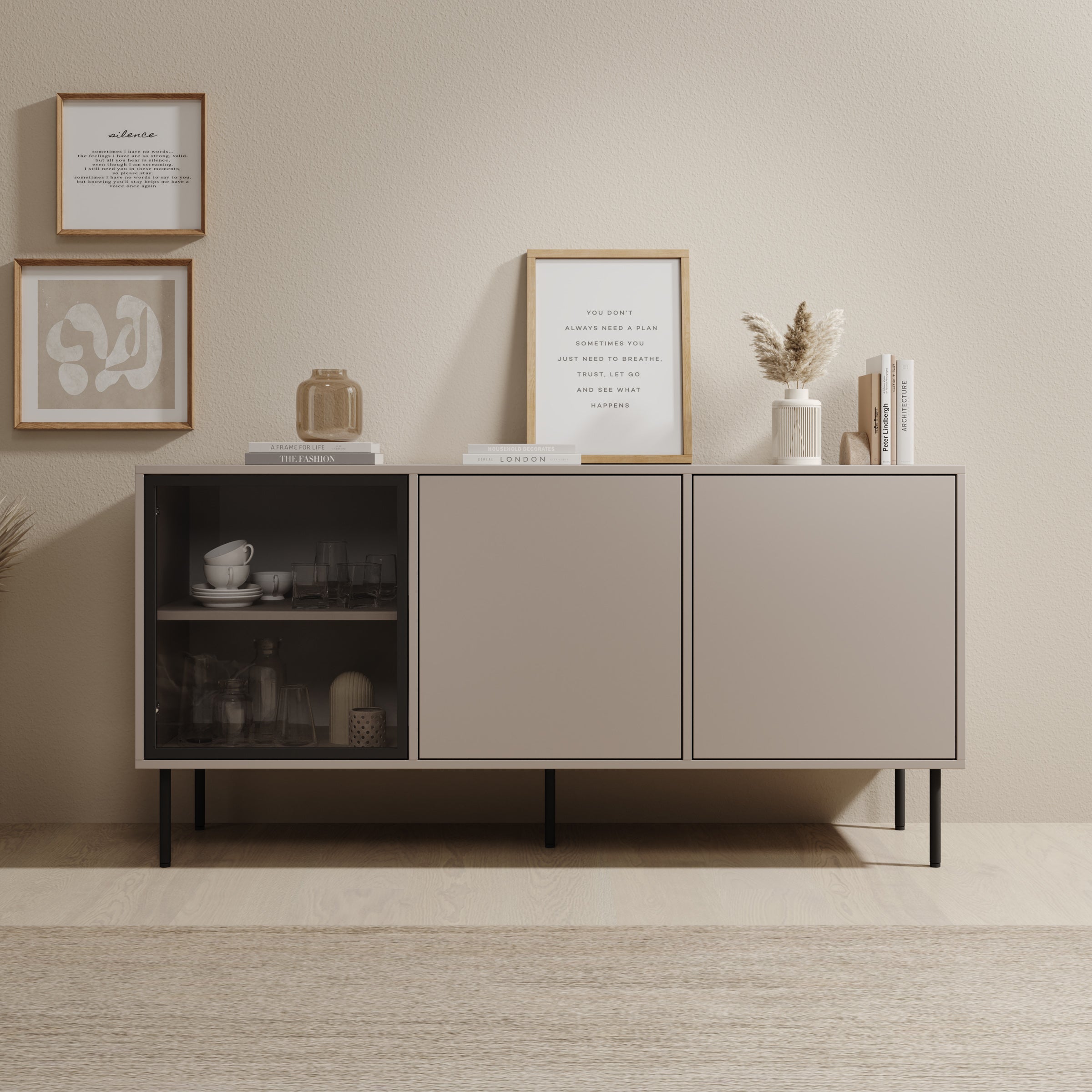 Dimora - Dressoir - Beige - 151x40x75 cm