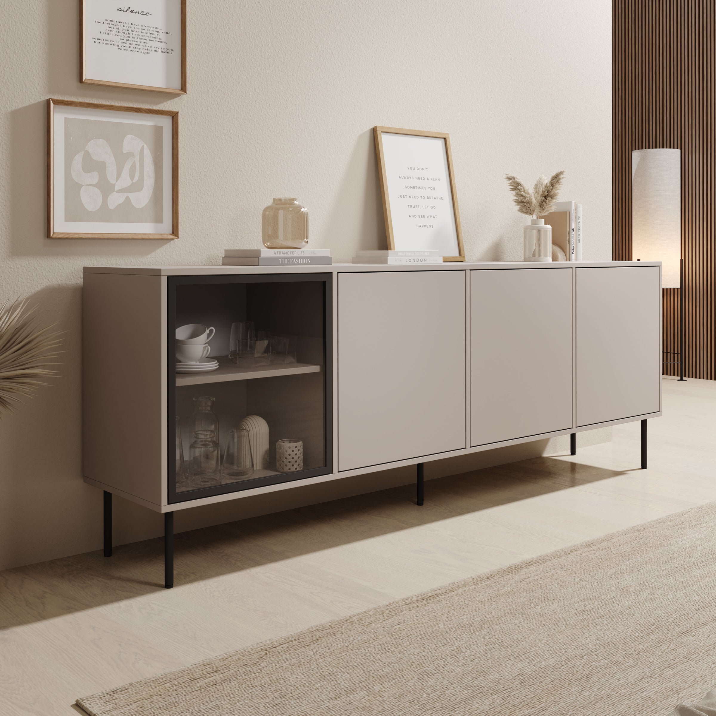 Dimora - Dressoir - Beige - 200x40x75 cm