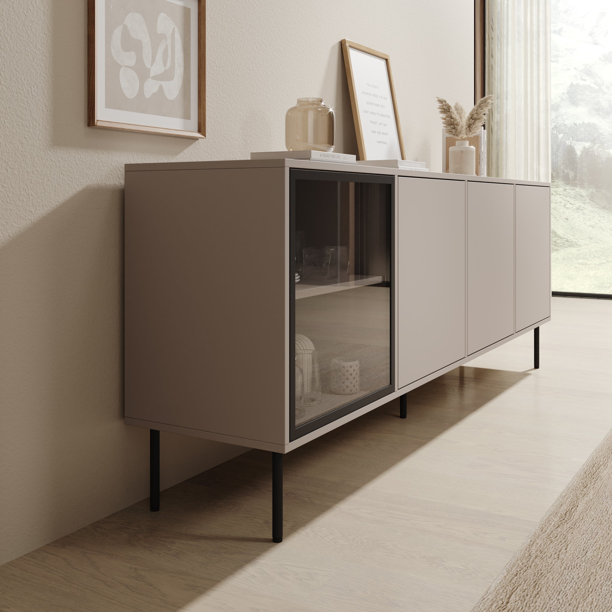 Dimora - Dressoir - Beige - 200x40x75 cm