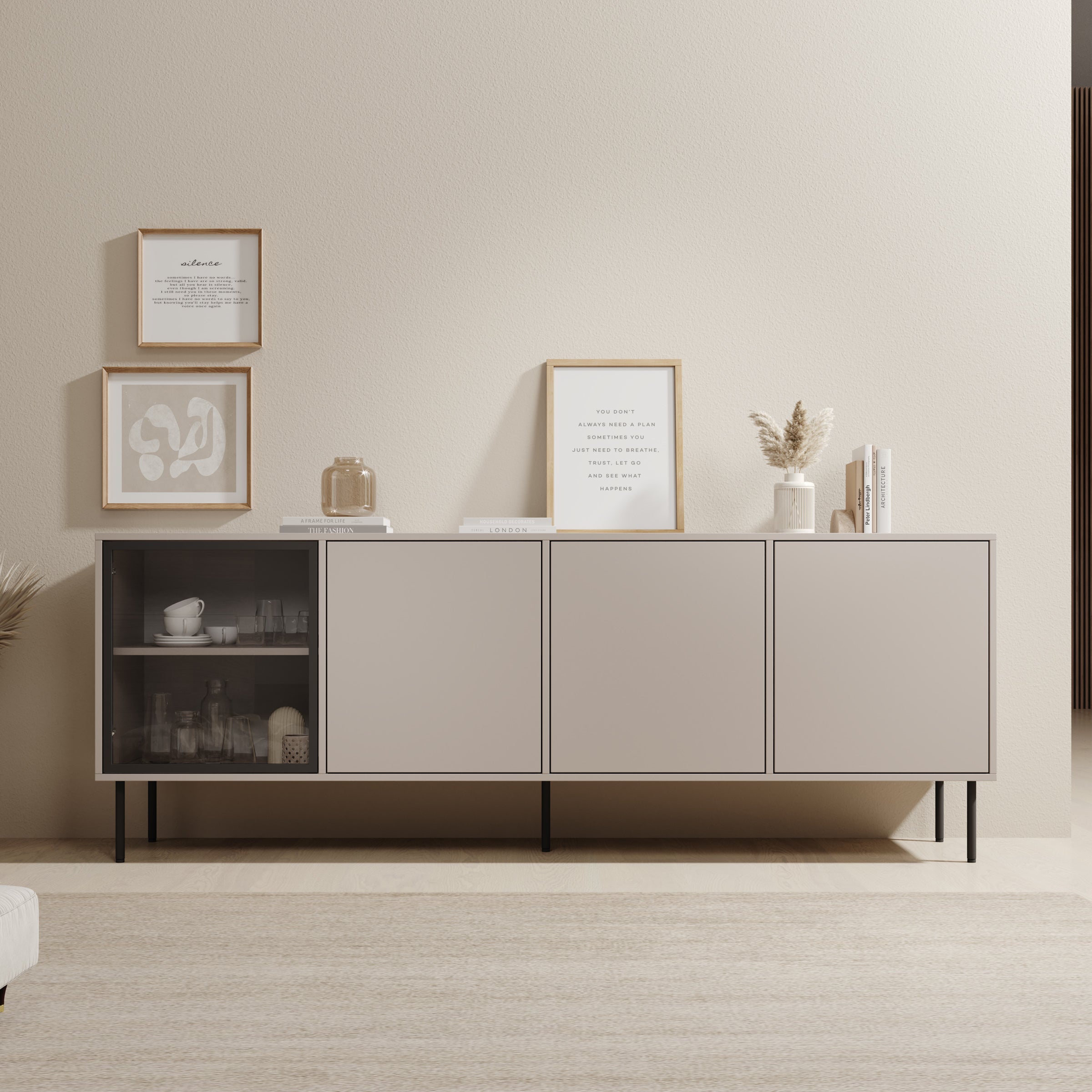 Dimora - Dressoir - Beige - 200x40x75 cm
