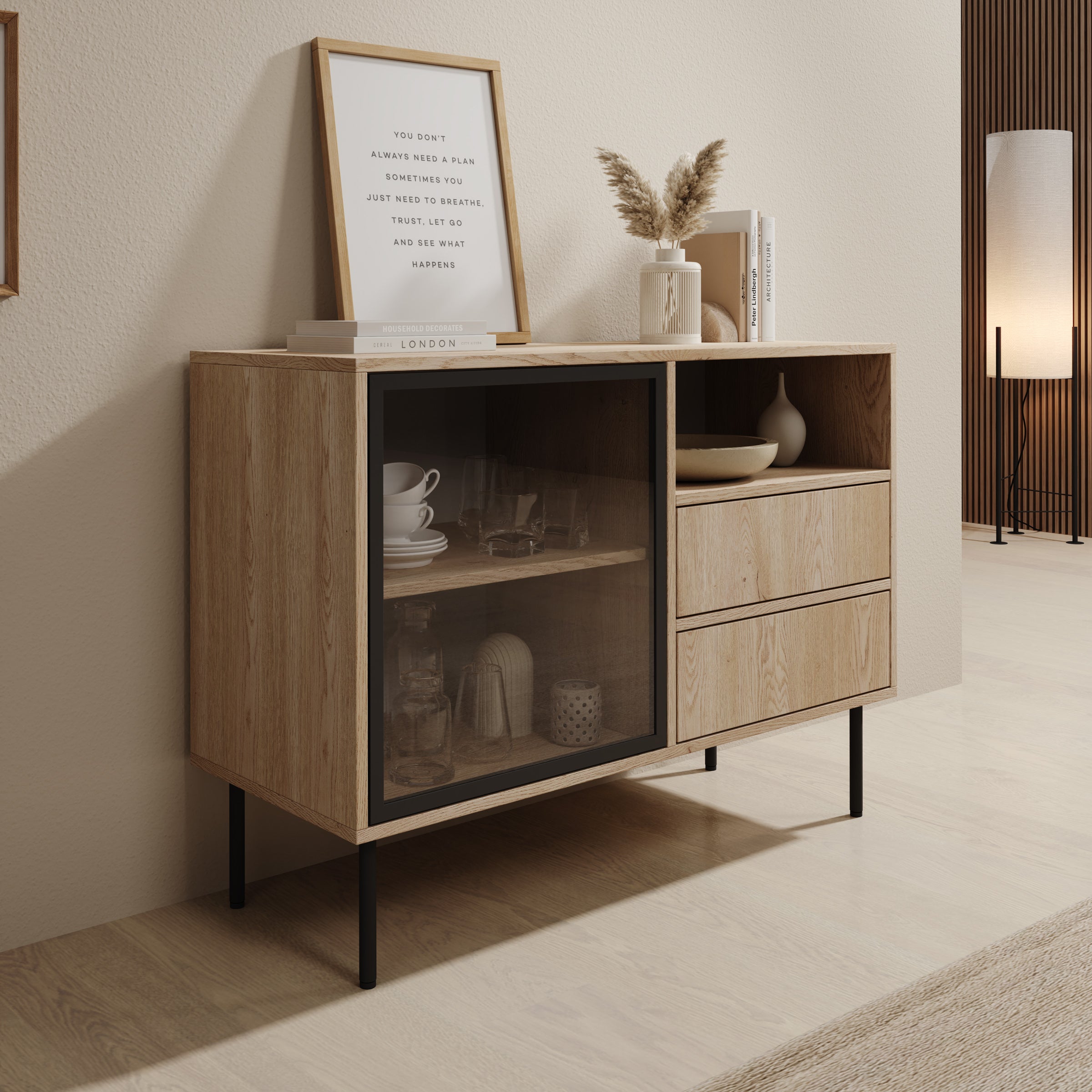 Dimora - Dressoir - Eikenpatroon - 100x40x80 cm