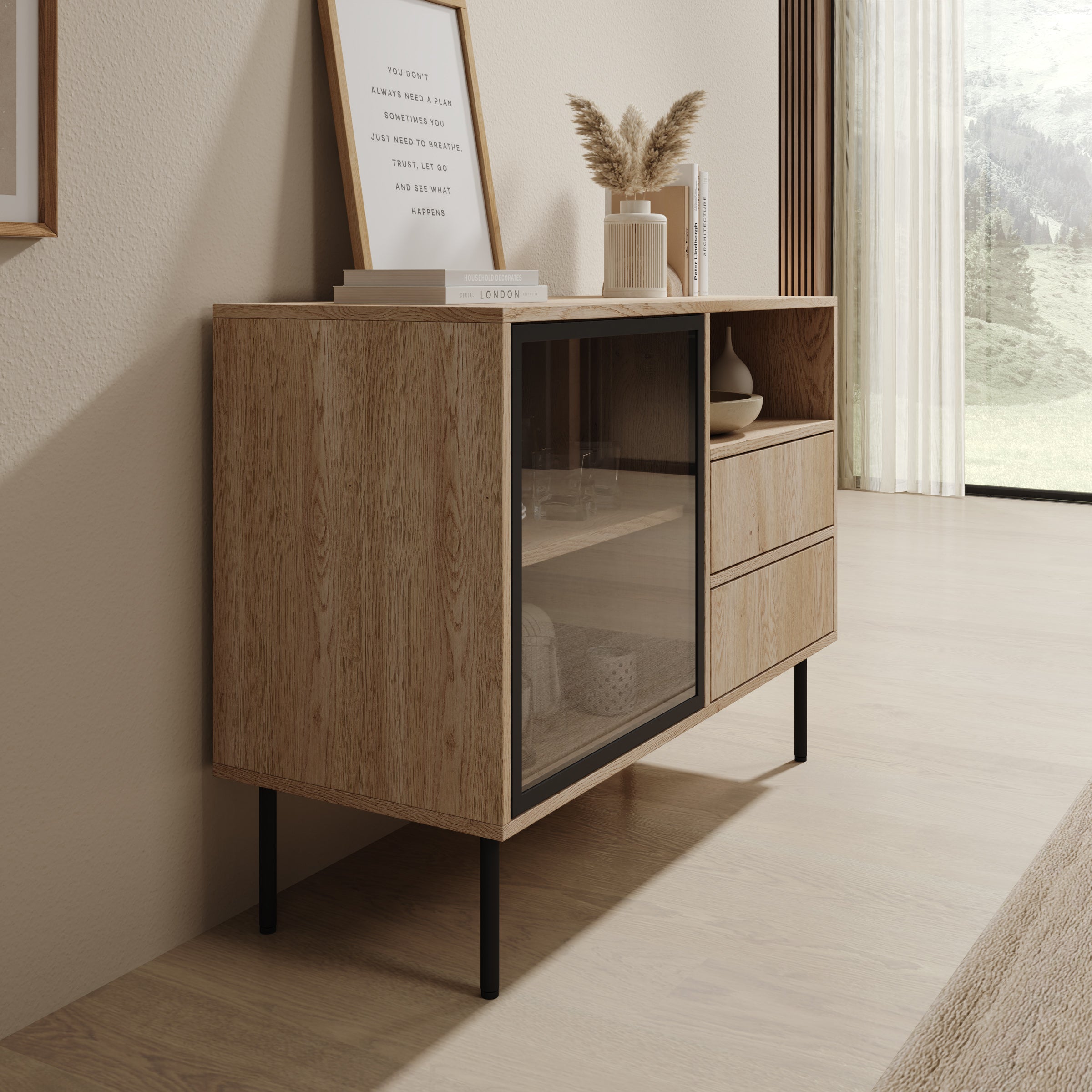 Dimora - Dressoir - Eikenpatroon - 100x40x80 cm
