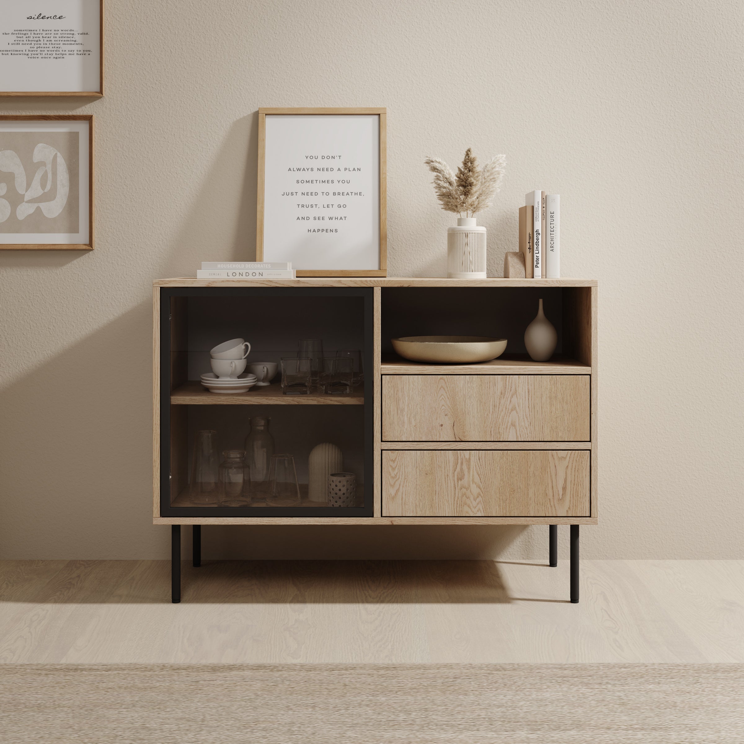 Dimora - Dressoir - Eikenpatroon - 100x40x80 cm