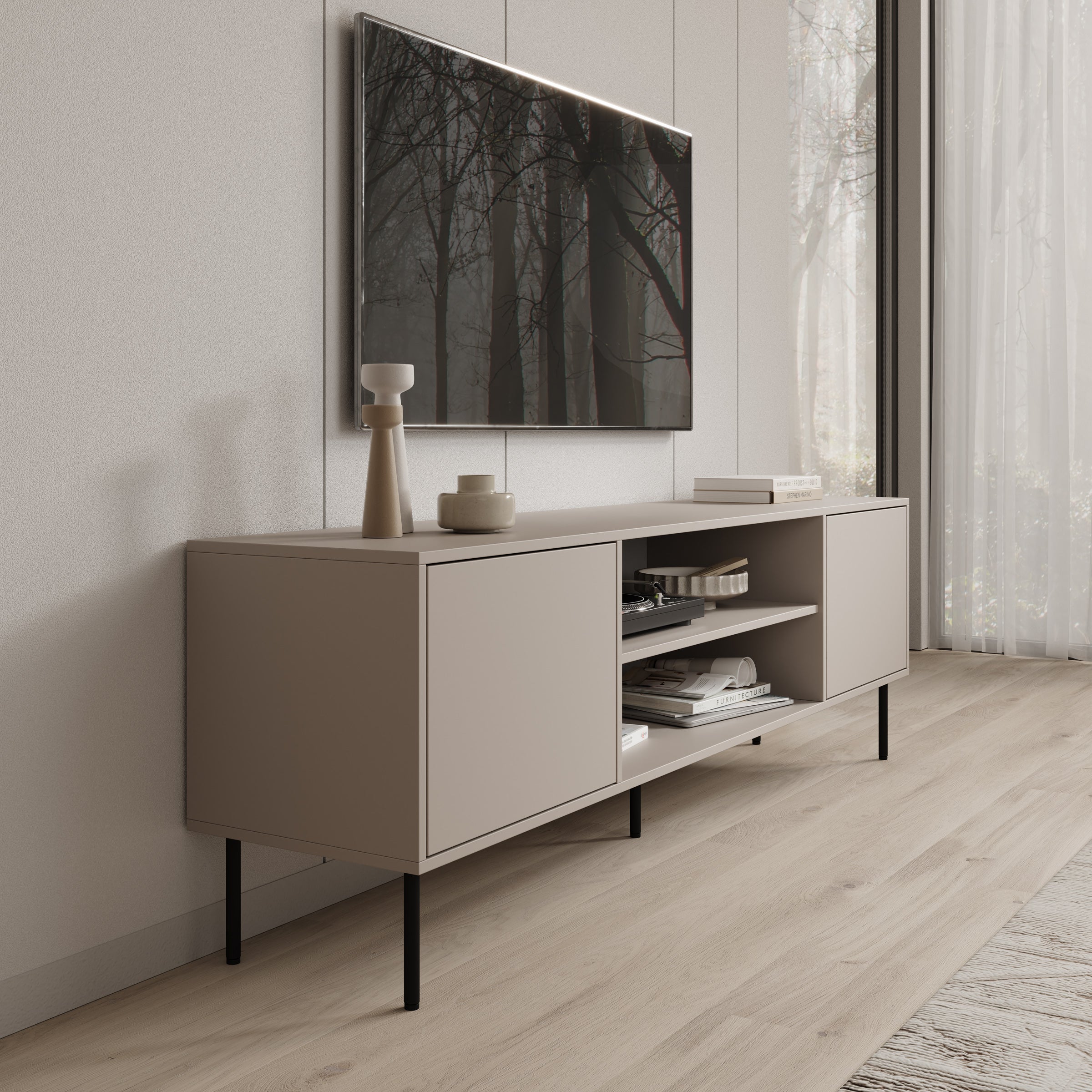 Dimora - TV-Meubel - Beige - 183x40x60 cm